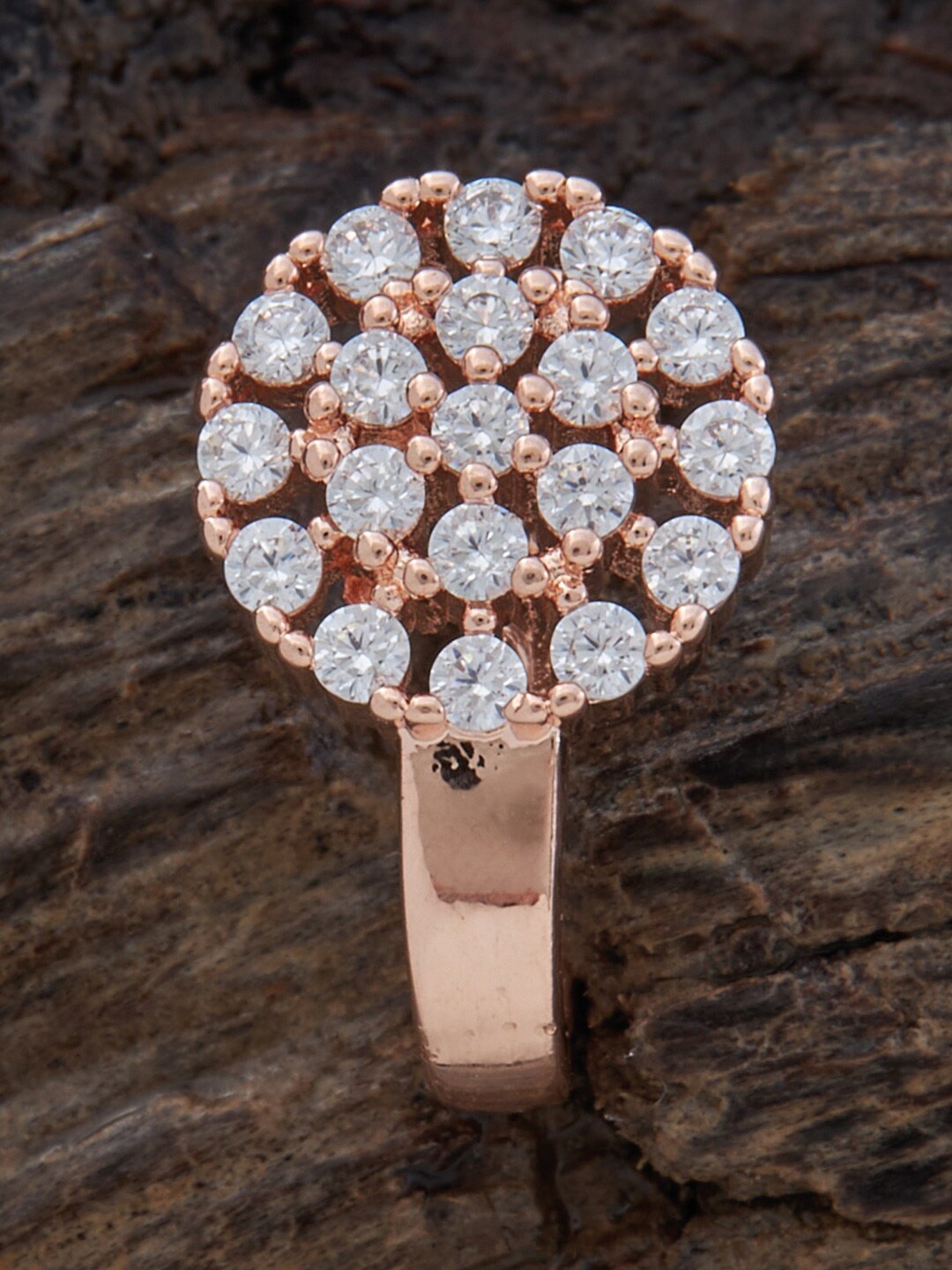 

Kushal's Fashion Jewellery Rose Gold-Plated & Zircon-Studded Nosepin