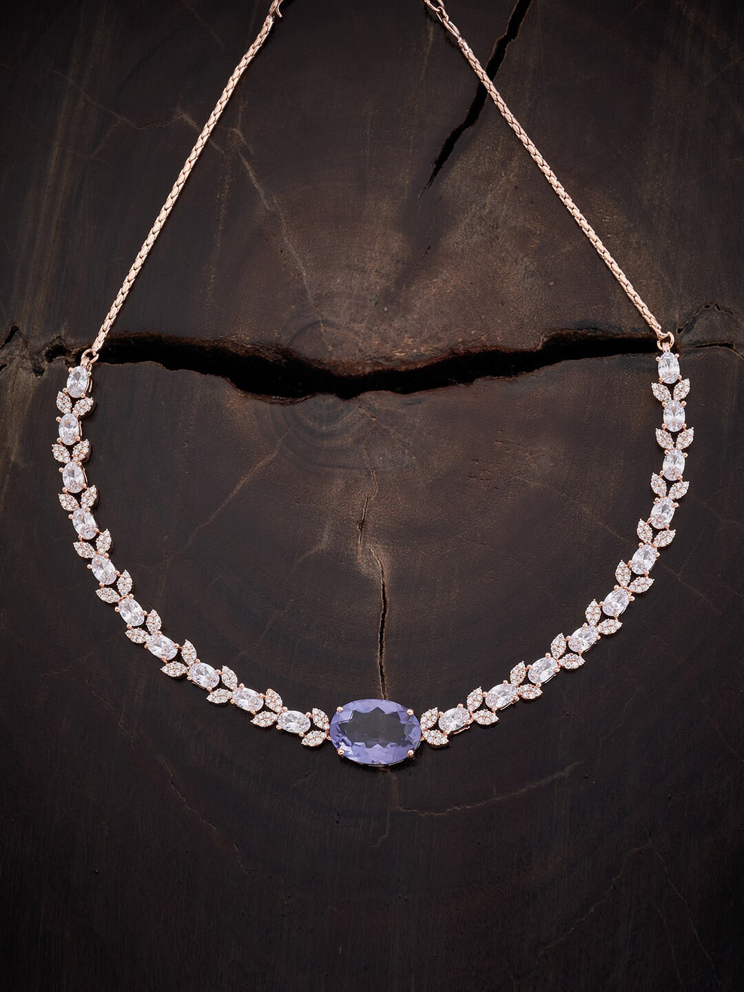 

Kushal's Fashion Jewellery Rose Gold-Plated Cubic Zirconia Necklace