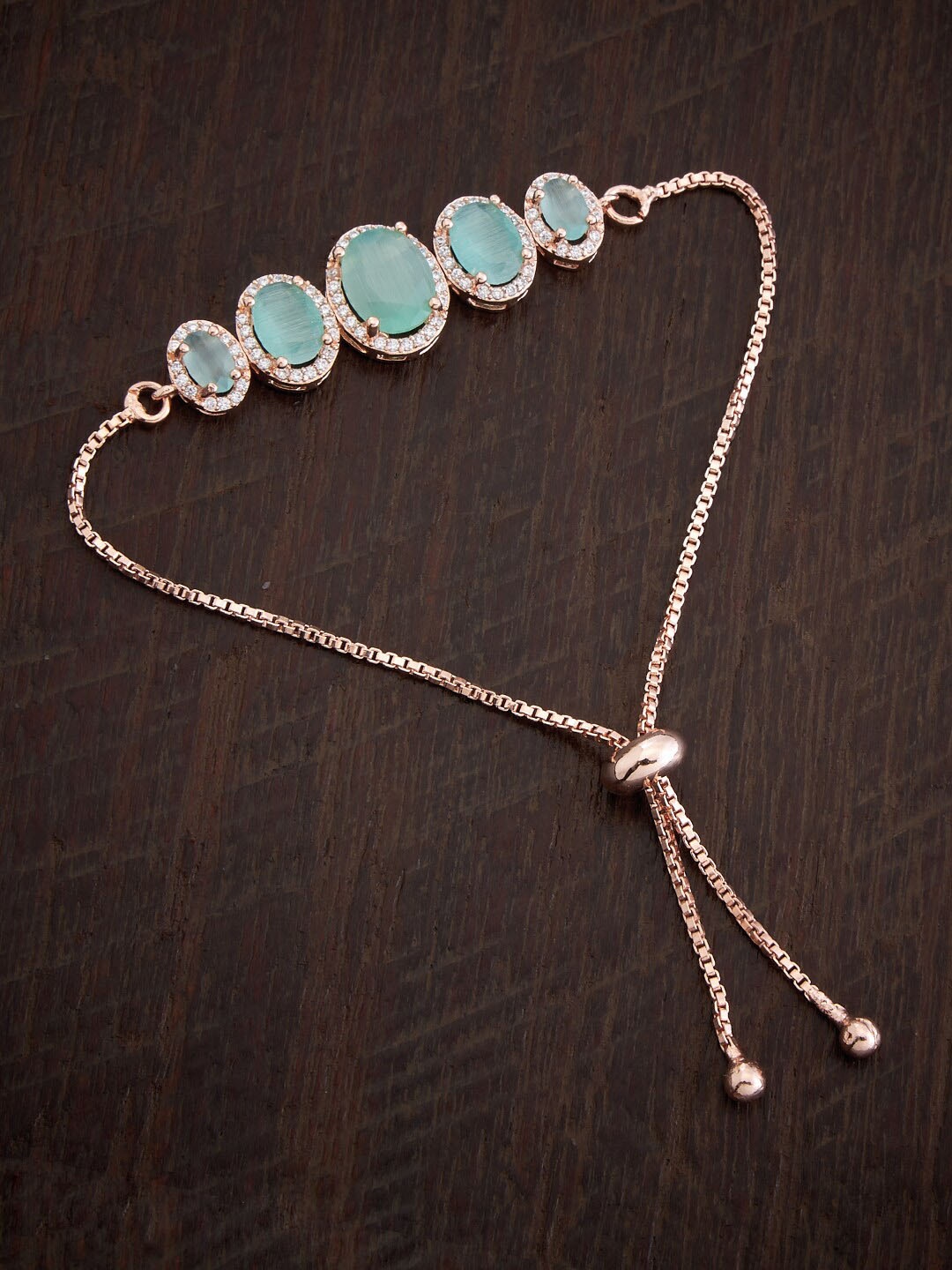 

Kushal's Fashion Jewellery Rose Gold-Plated American Diamond Wraparound Bracelet