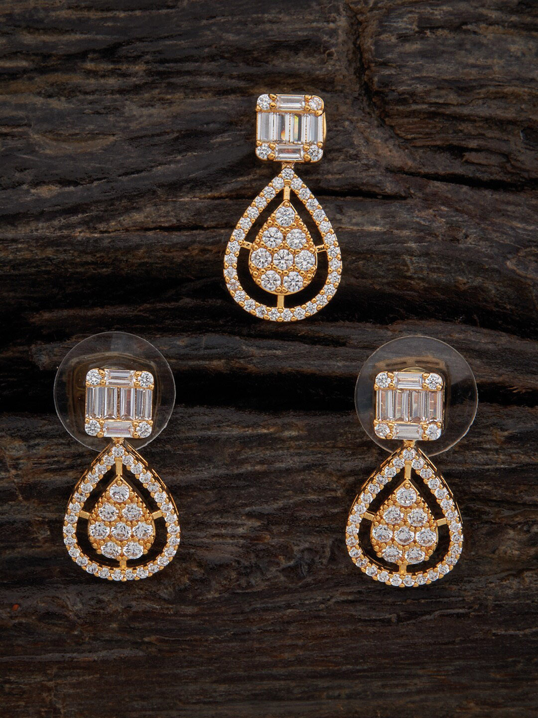 

Kushal's Fashion Jewellery Gold-Plated CZ Studded Pendant Set