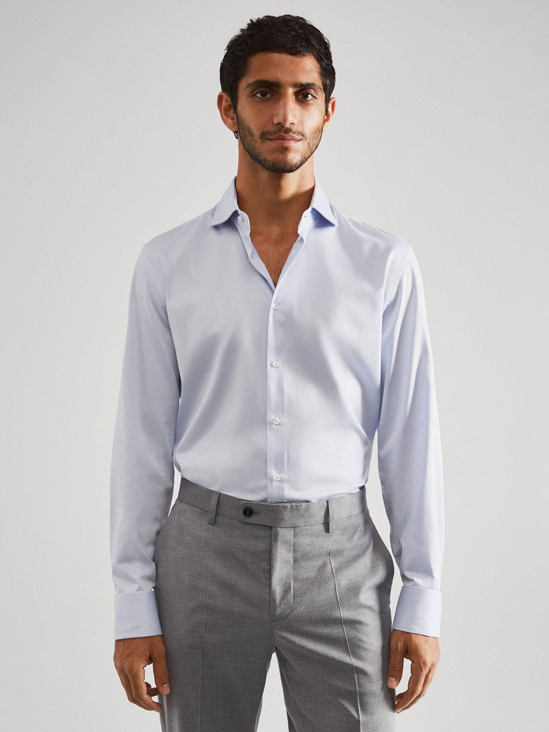 

MANGO MAN Sustainable Cotton Formal Shirt, Blue