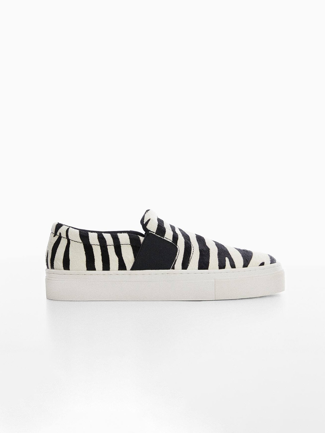 

MANGO Women Animal Printed Slip-On Sneakers, Off white