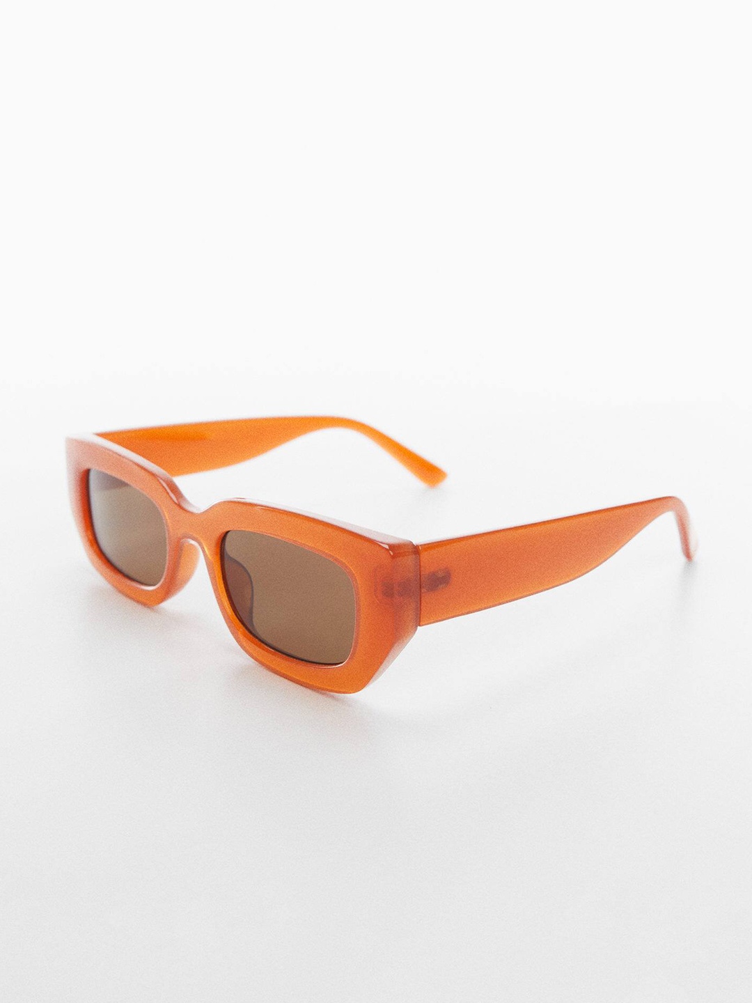 

MANGO Women Sustainable Rectangle Sunglasses with UV Protected Lens 47015920, Brown