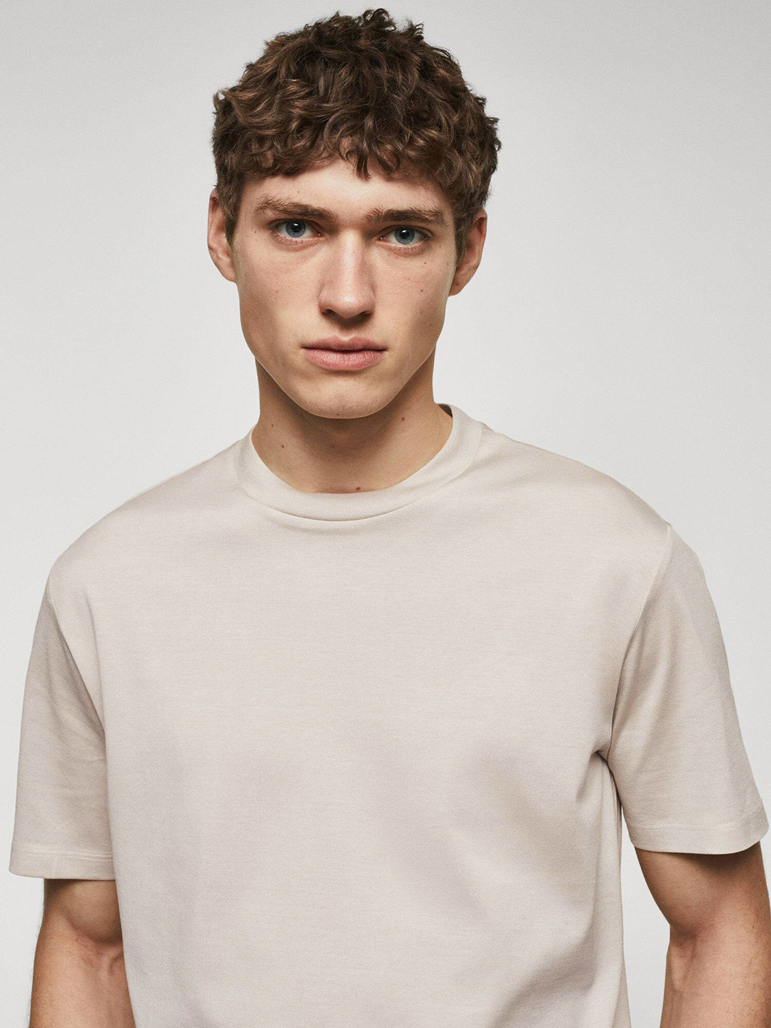

MANGO MAN Pure Cotton Regular Fit T-shirt, Grey