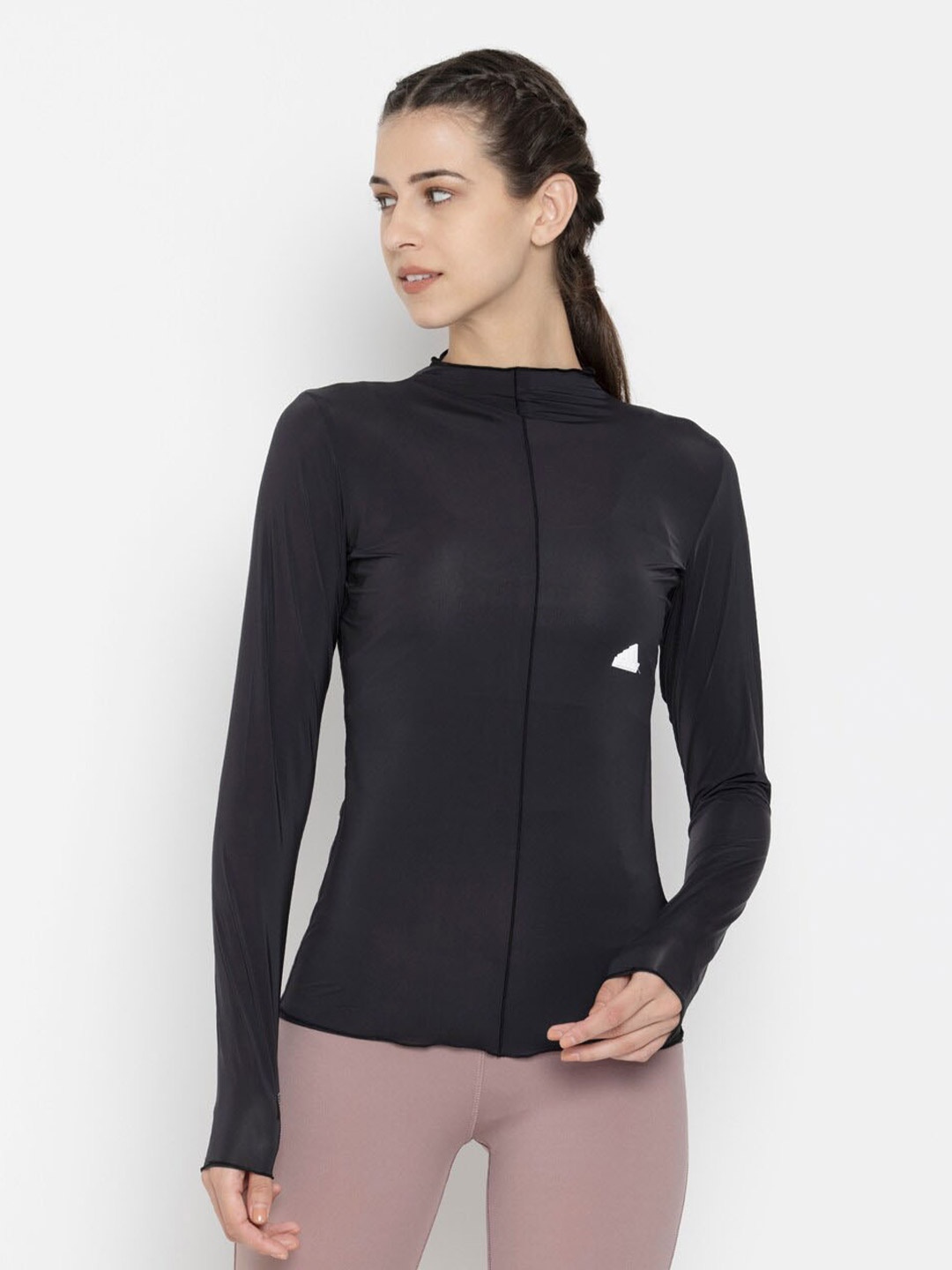 

ADIDAS Women NEW LS Brand Logo Printed T-Shirt, Black