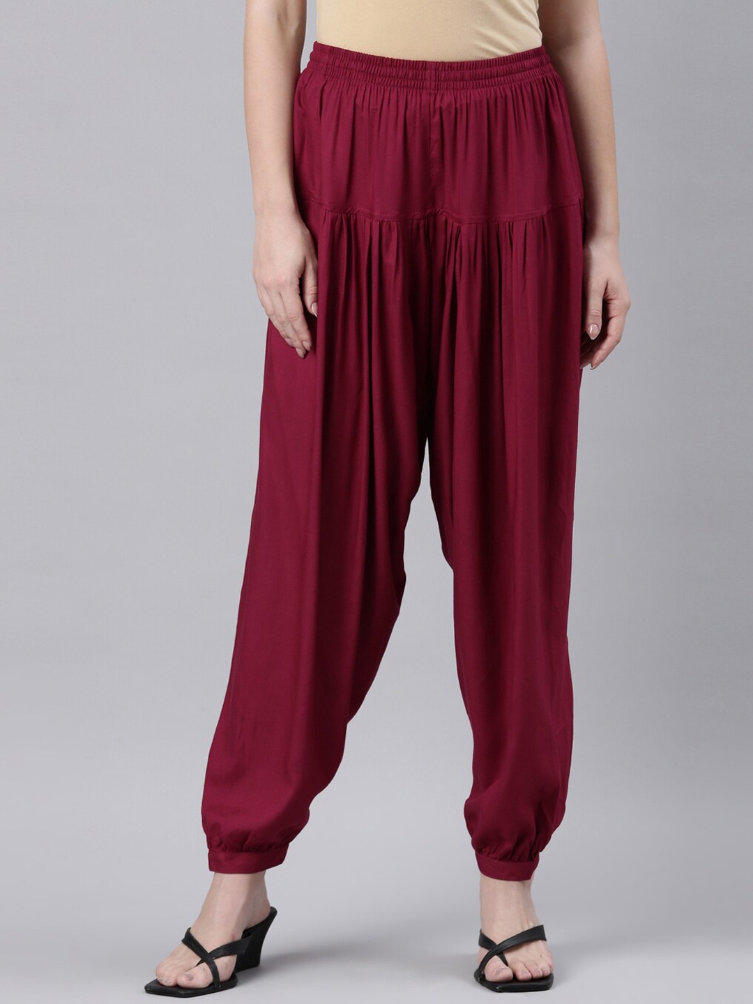 

Go Colors Women Mid-Rise Loose-Fit Salwar, Maroon