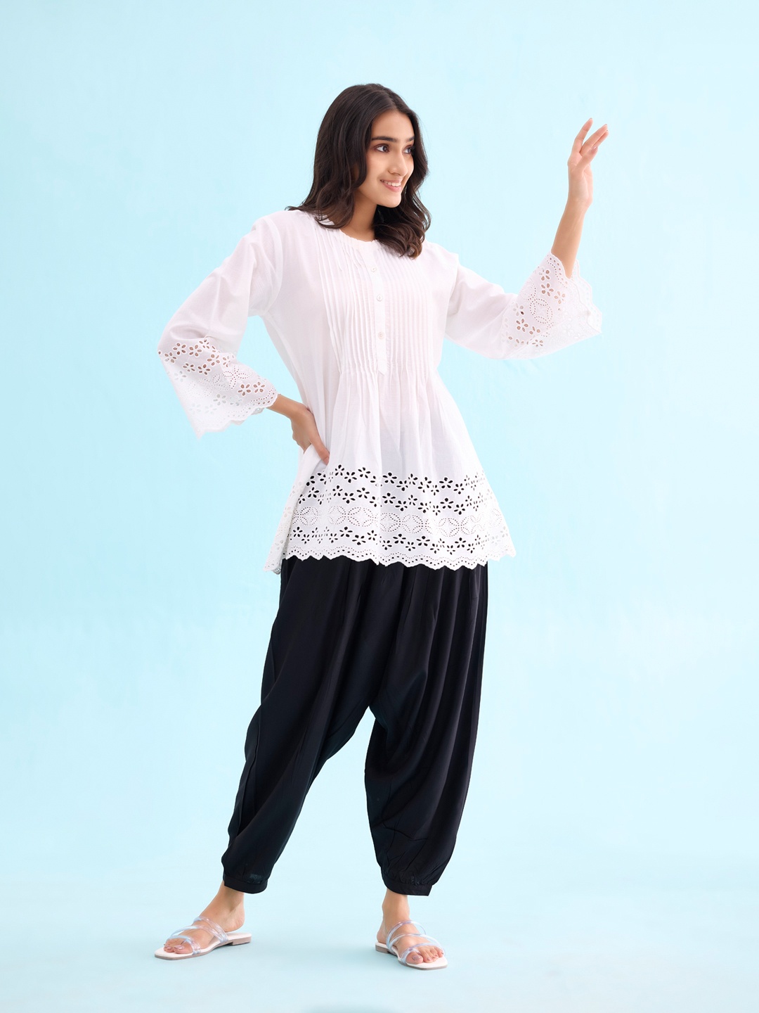 

Go Colors Women Mid-Rise Loose-Fit Salwar, Black