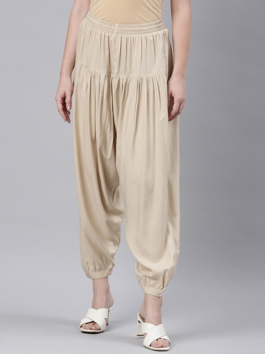 

Go Colors Women Mid-Rise Loose-Fit Salwar, Cream