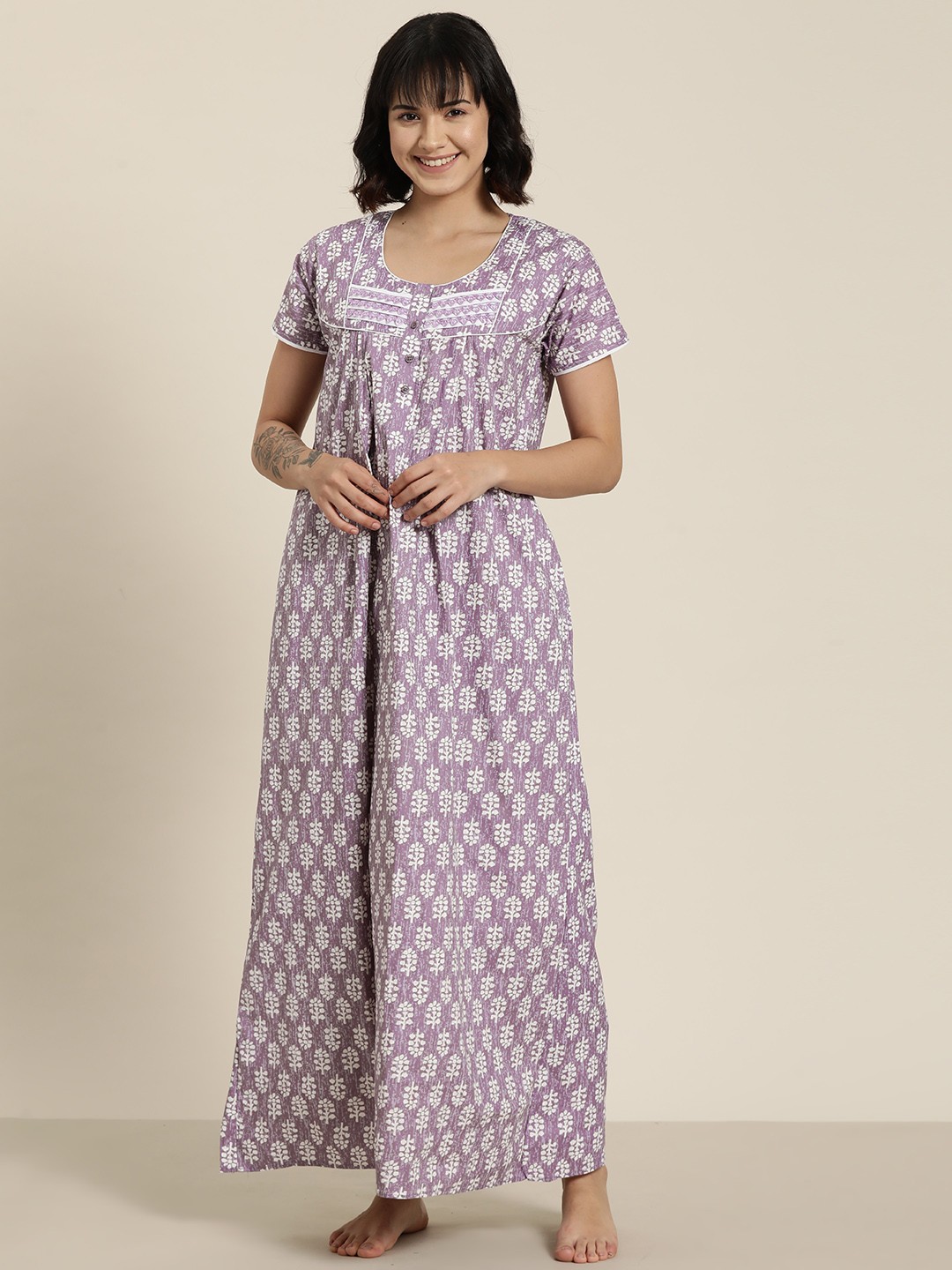 

SDL by Sweet Dreams Floral Printed Maxi Nightdress, Lavender