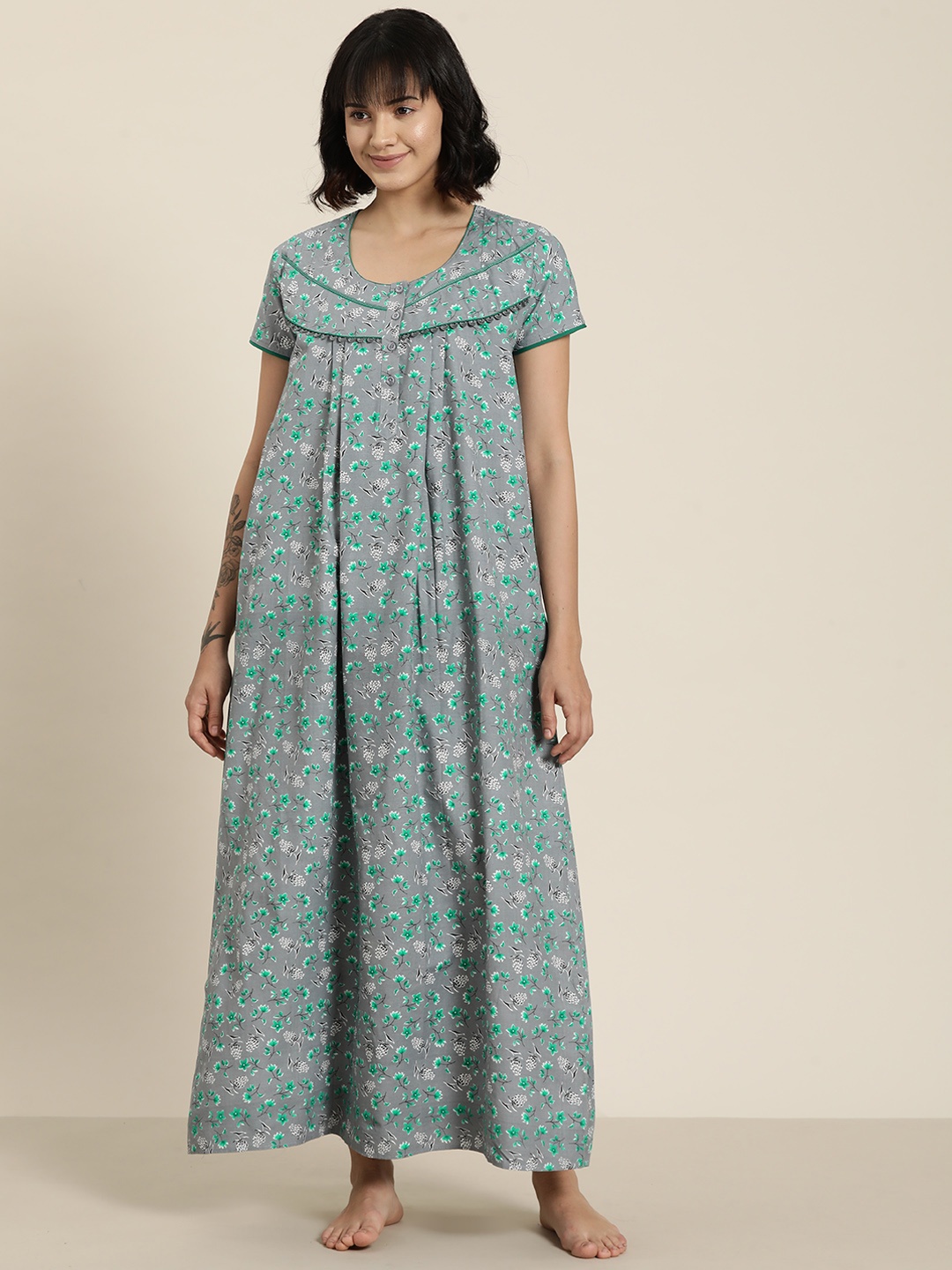 

SDL by Sweet Dreams Printed Maxi Nightdress, Grey