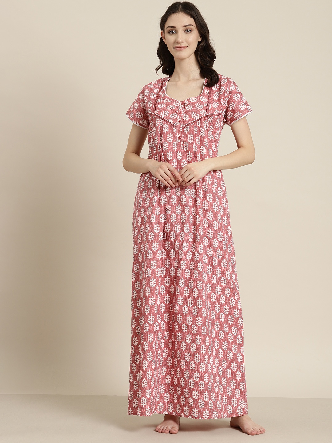 

SDL by Sweet Dreams Printed Maxi Nightdress, Pink