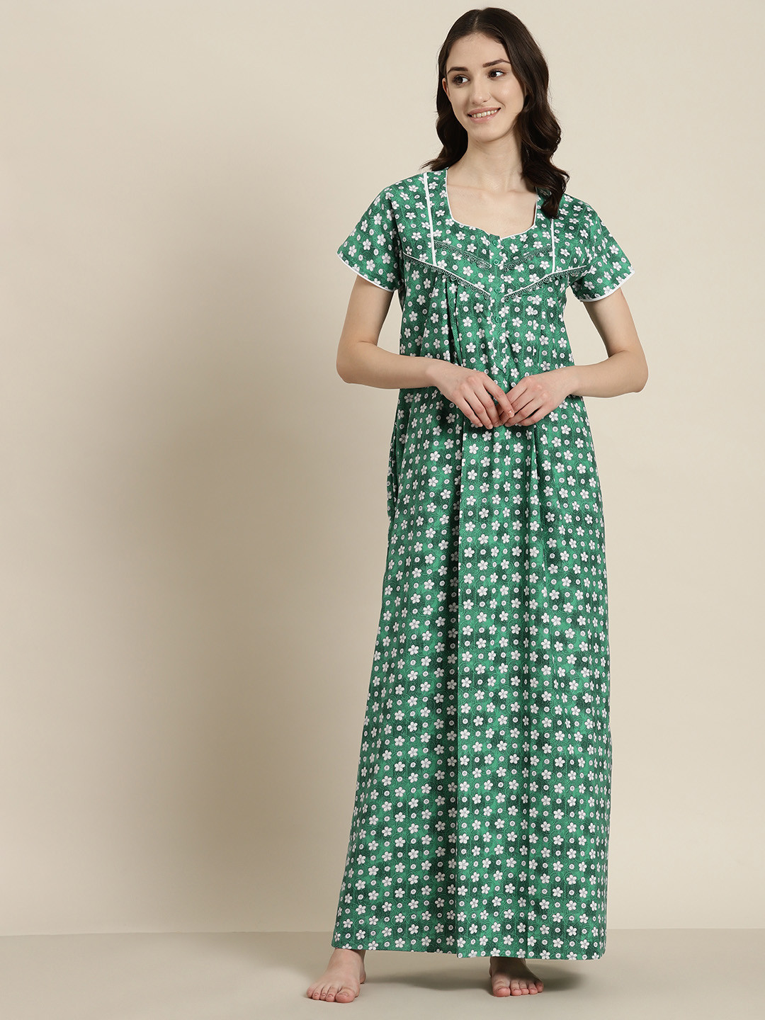 

SDL by Sweet Dreams Printed Maxi Nightdress, Green