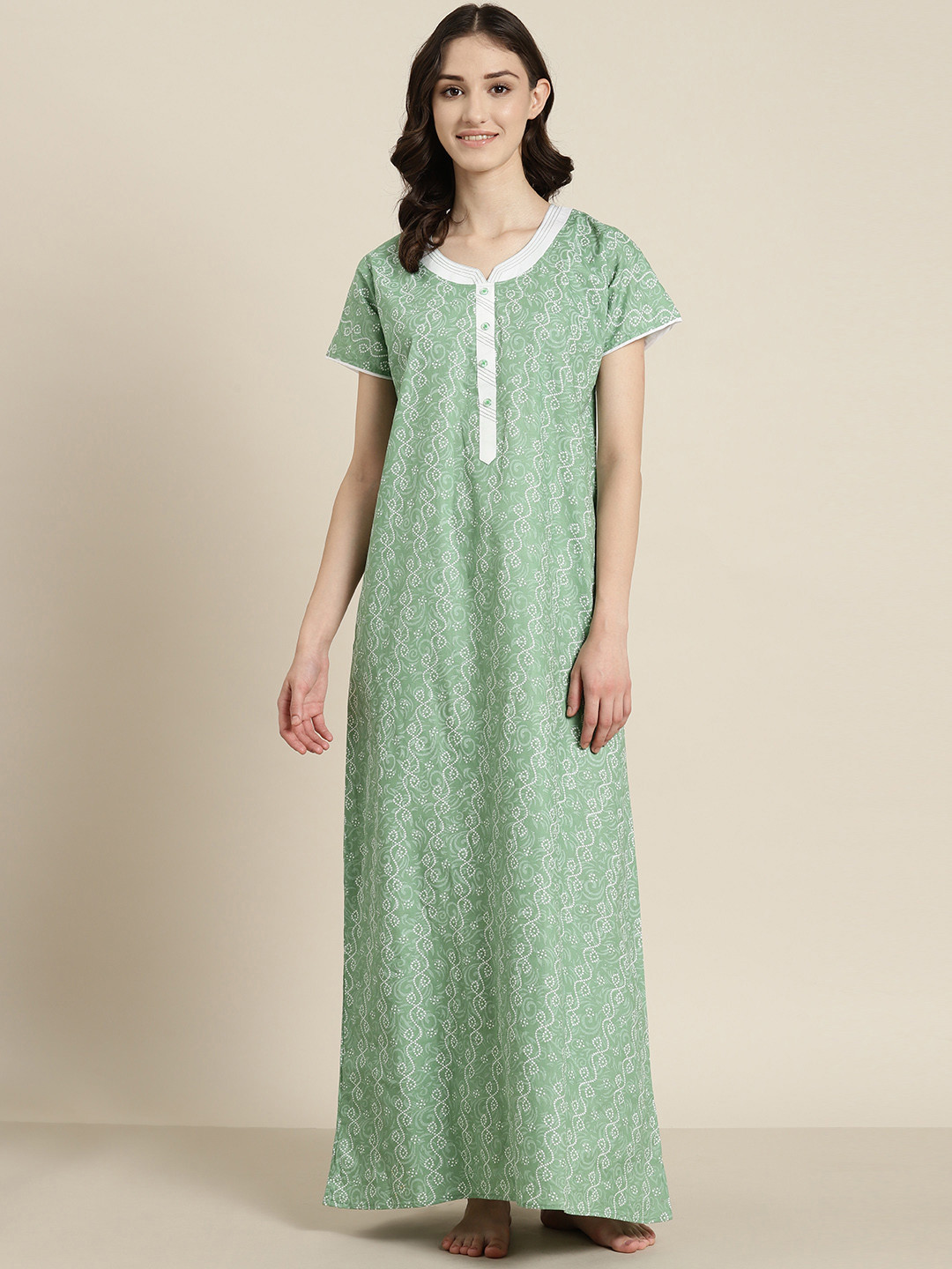 

SDL by Sweet Dreams Printed Maxi Nightdress, Green
