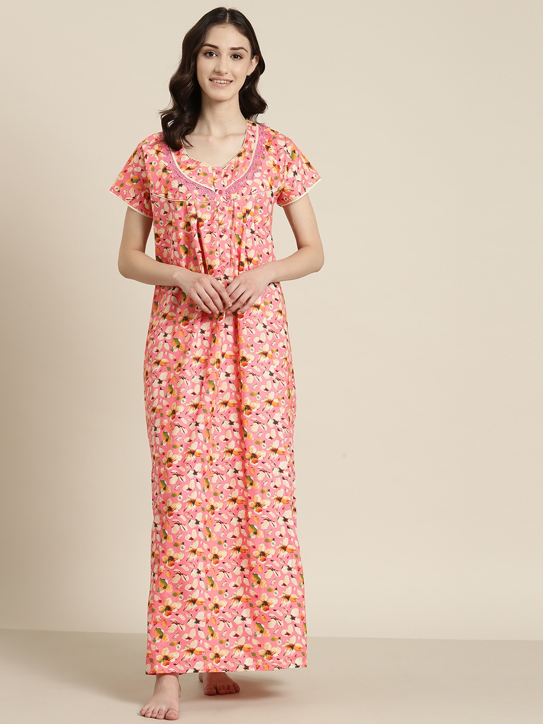 

SDL by Sweet Dreams Printed Maxi Nightdress, Pink
