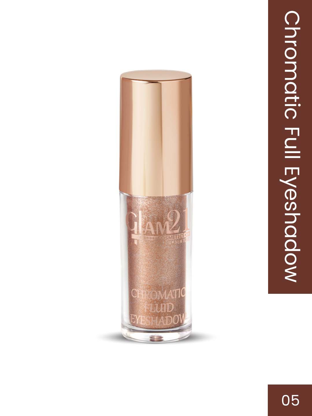 

GLAM21 Chromatic Fluid Metallic Glittering Fast Dry Liquid Eyeshadow-5 gm-05, Brown