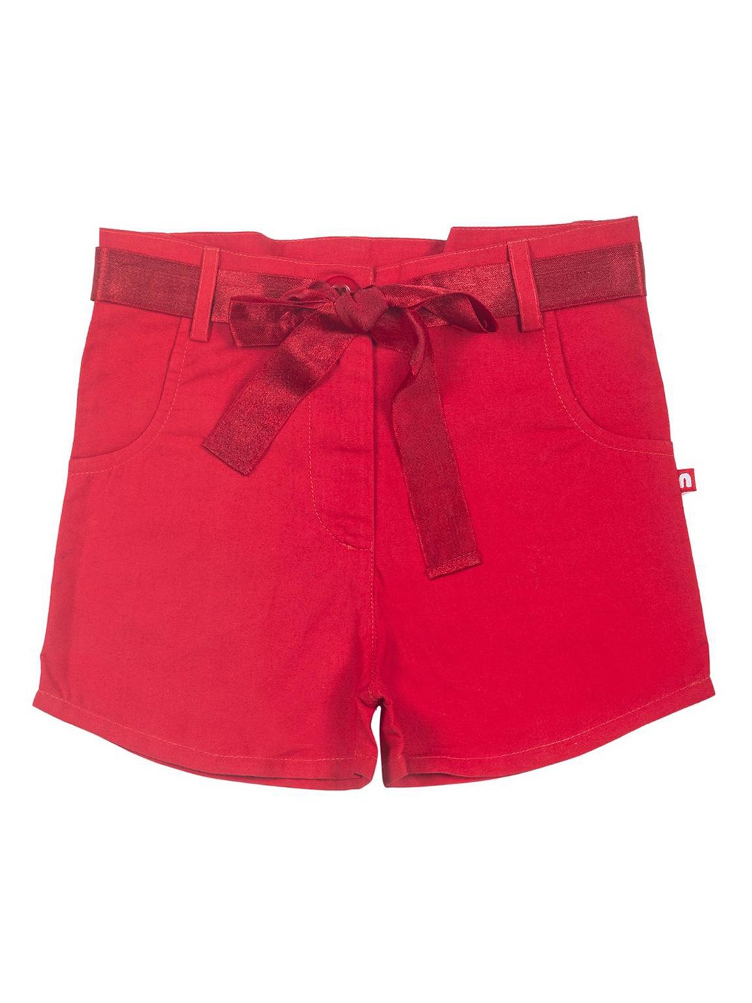

Nino Bambino Girls Mid-Rise Above Knee Regular Shorts, Red