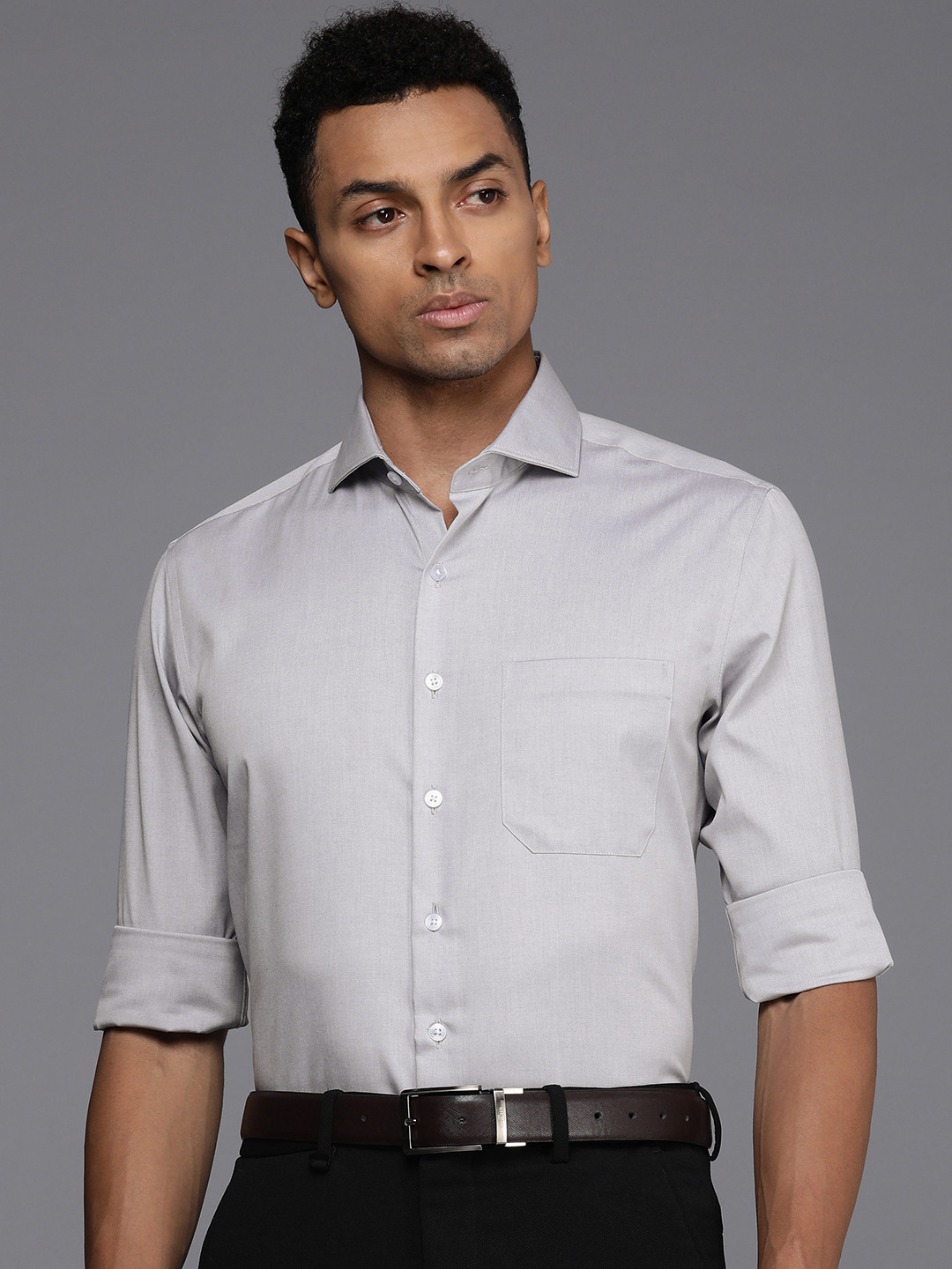 

Louis Philippe Slim Fit Pure Cotton Formal Shirt, Grey