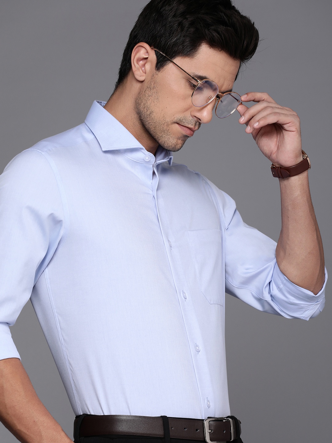 

Louis Philippe Classic Pure Cotton Formal Shirt, Blue
