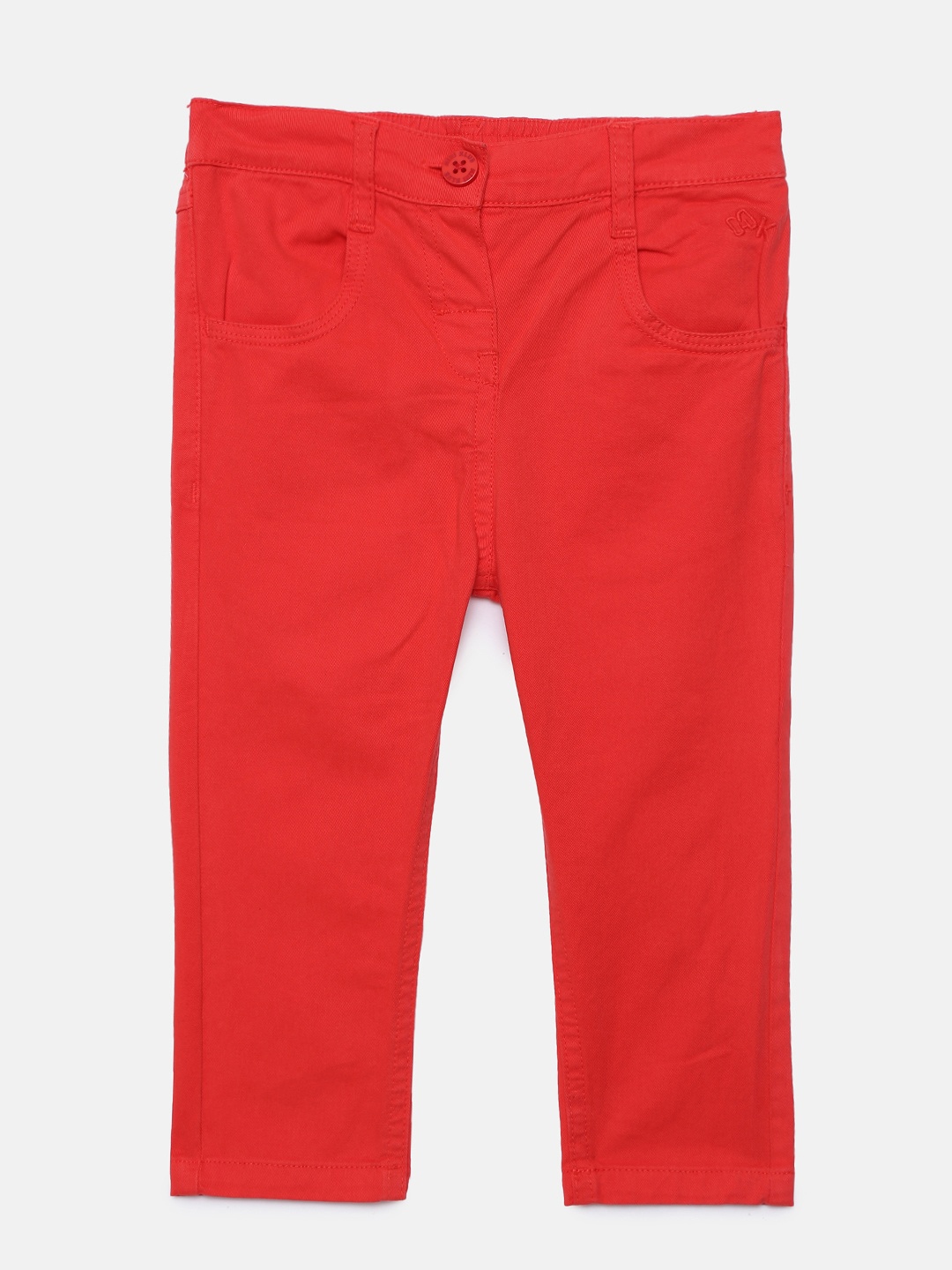 

MINI KLUB Girls Coral Regular Fit Solid Chinos