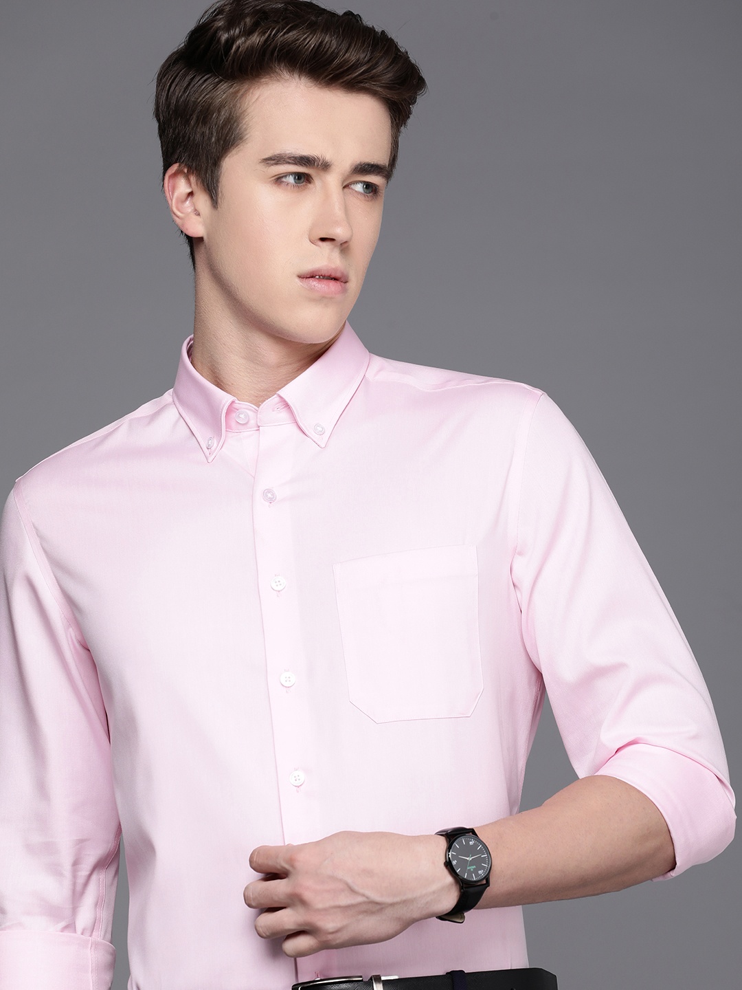 

Louis Philippe Slim Fit Pure Cotton Formal Shirt, Pink