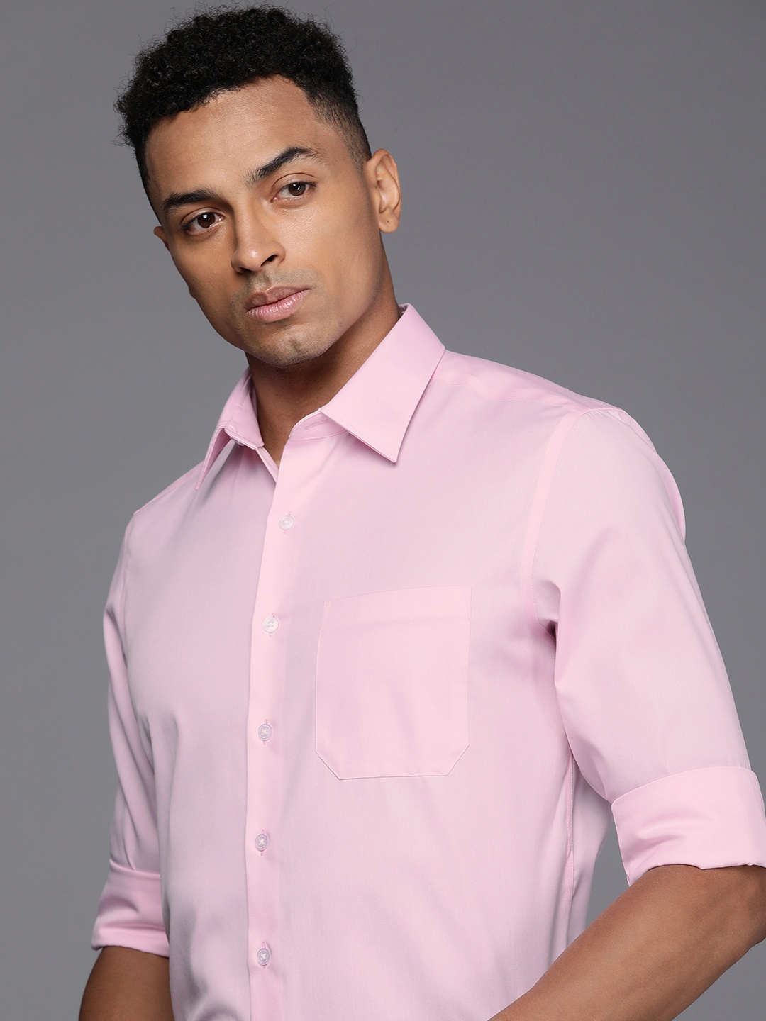 

Louis Philippe Men Slim Fit Pure Cotton Formal Shirt, Pink