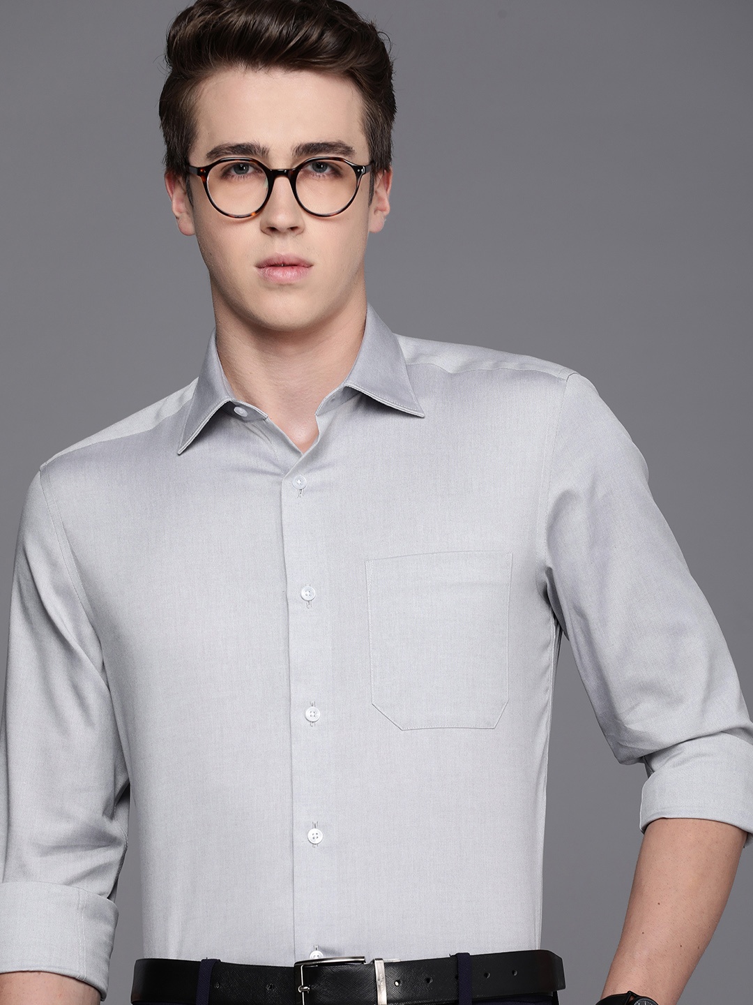 

Louis Philippe Classic Pure Cotton Formal Shirt, Grey