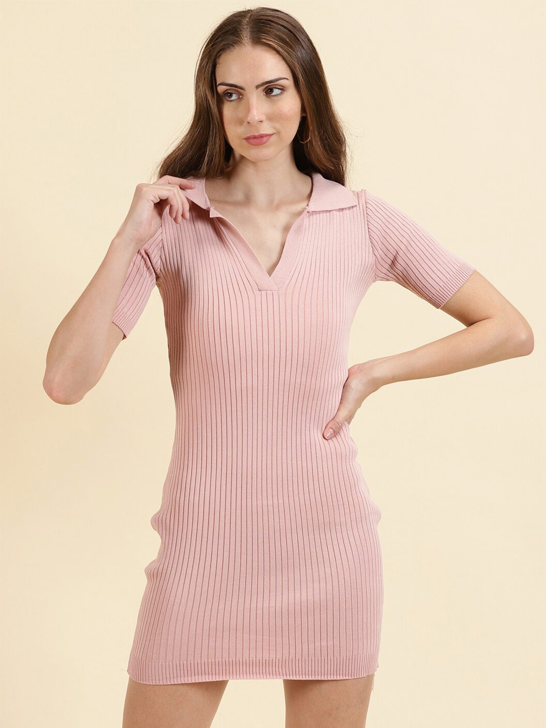 

SHOWOFF Striped Bodycon Mini Dress, Pink