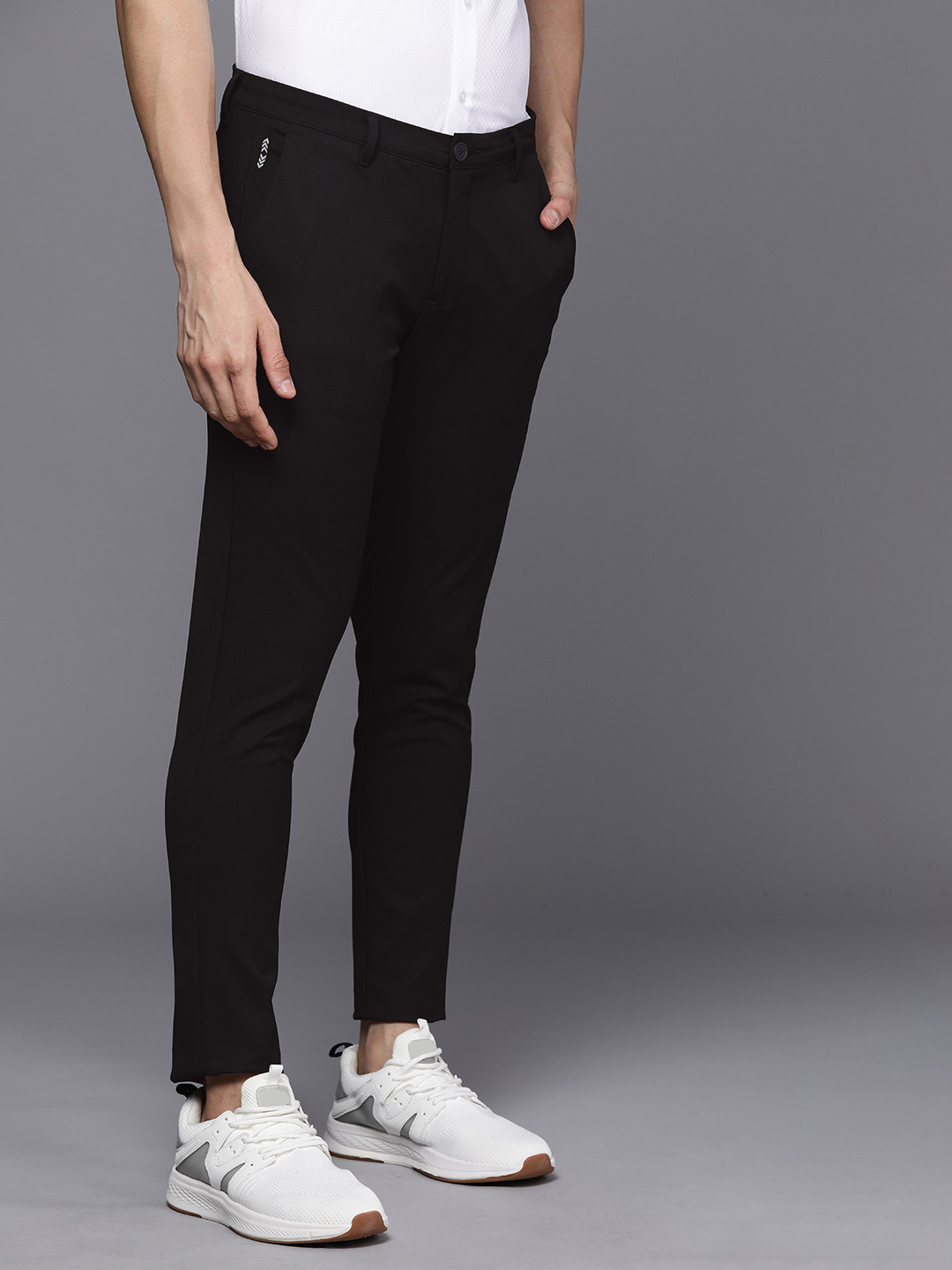 

Louis Philippe Ath.Work Men Comfort Tapered Fit Chinos, Black