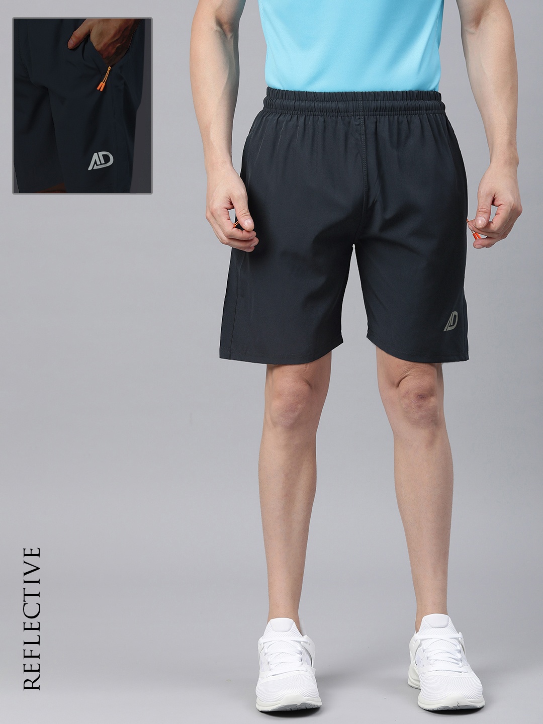 

ADBUCKS Solid Running Sports Shorts, Navy blue