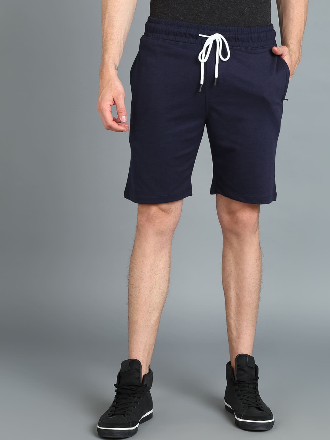 

Urbano Fashion Men Mid Rise Slim Fit Cotton Shorts, Blue