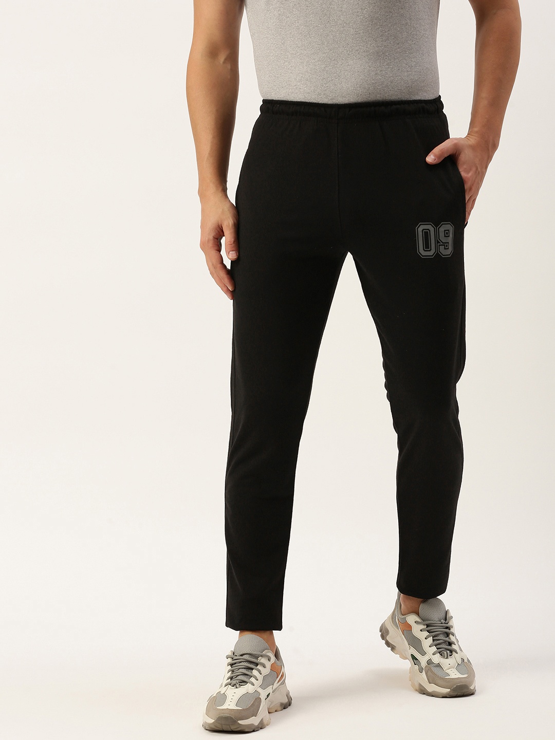 

Sports52 wear Men Mid Rise Slim Fit Training Or Gym Track Pants, Black