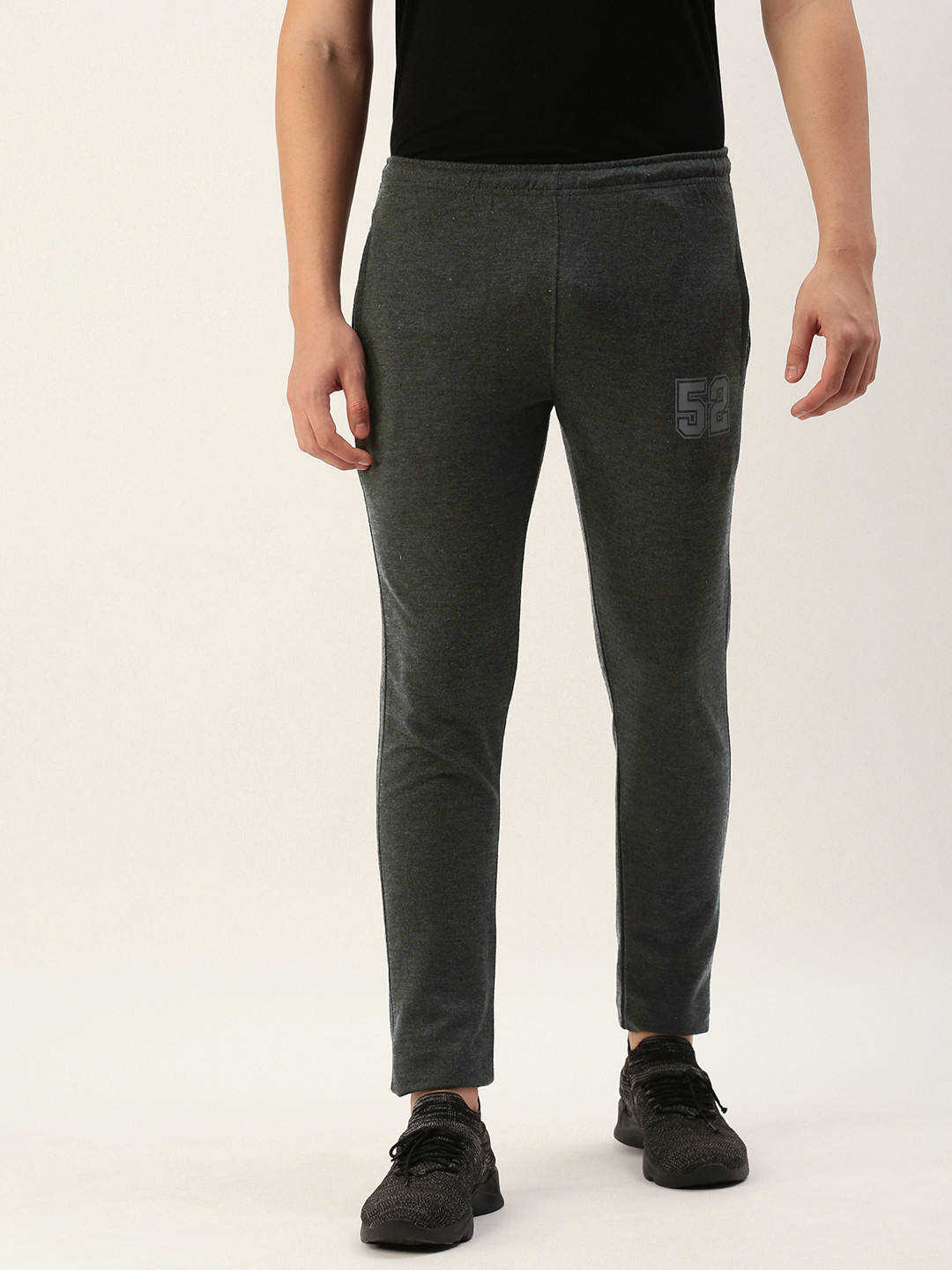 

Sports52 wear Men Brand Logo Printed Slim Fit Training Track Pants, Grey
