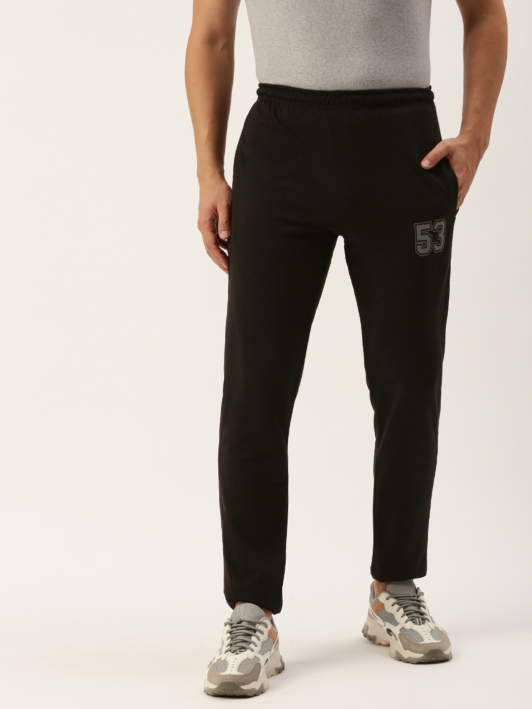 

Sports52 wear Men Printed Slim Fit Training Track Pants, Black