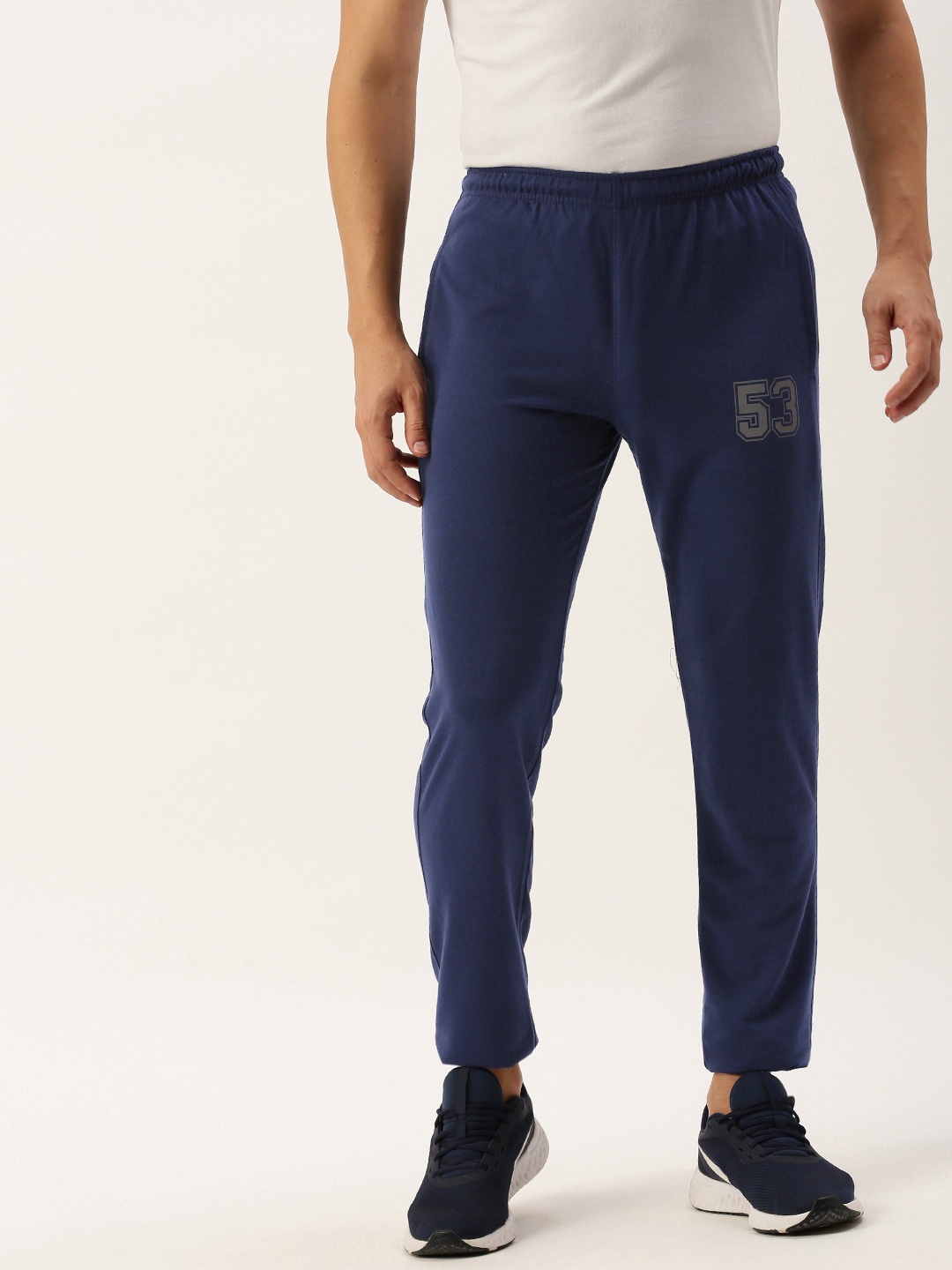 

Sports52 wear Men Mid Rise Slim Fit Training Or Gym Track Pants, Blue