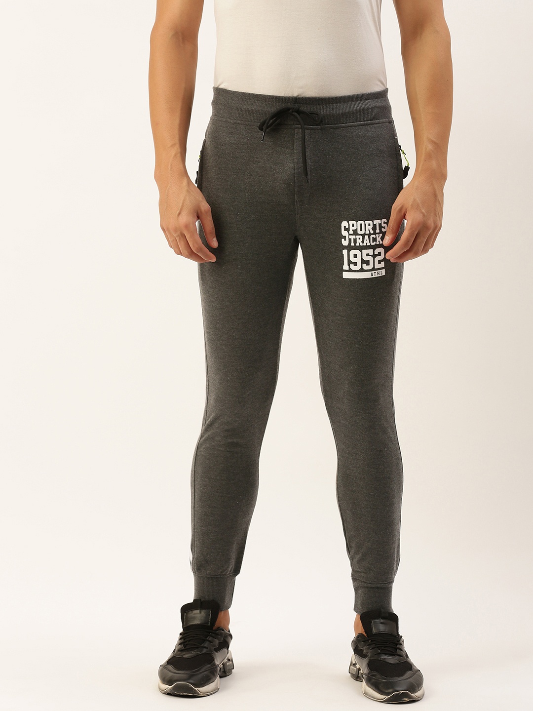 

Sports52 wear Men Printed Slim Fit Training Joggers, Charcoal
