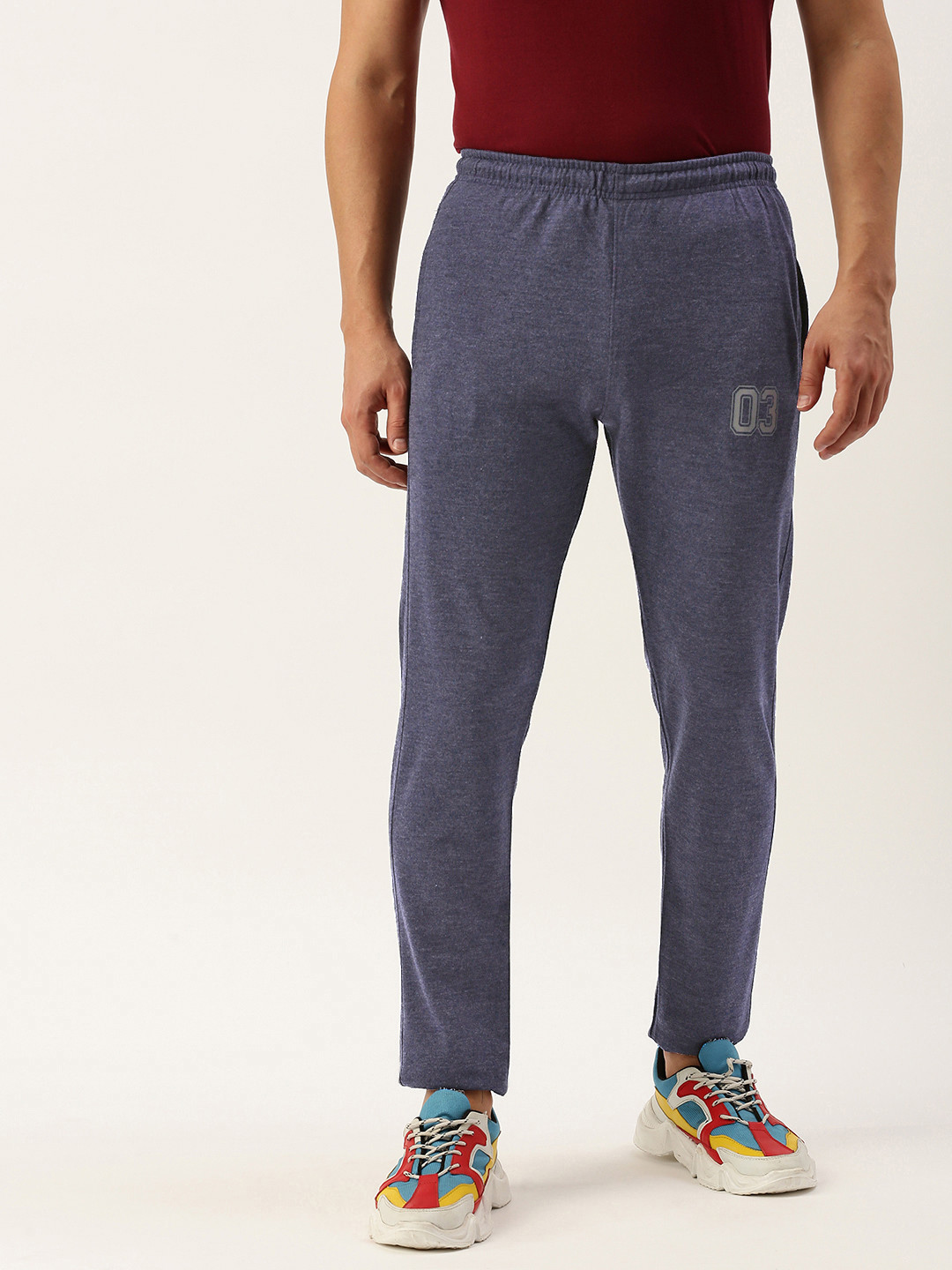 

Sports52 wear Men Mid Rise Slim Fit Training Or Gym Track Pants, Blue
