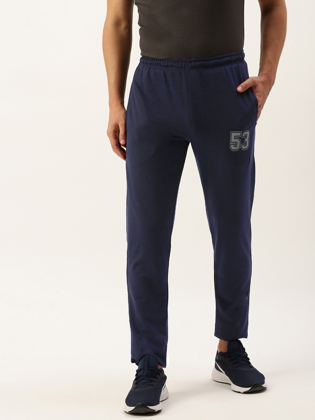 

Sports52 wear Men Printed Slim Fit Training Track Pants, Navy blue