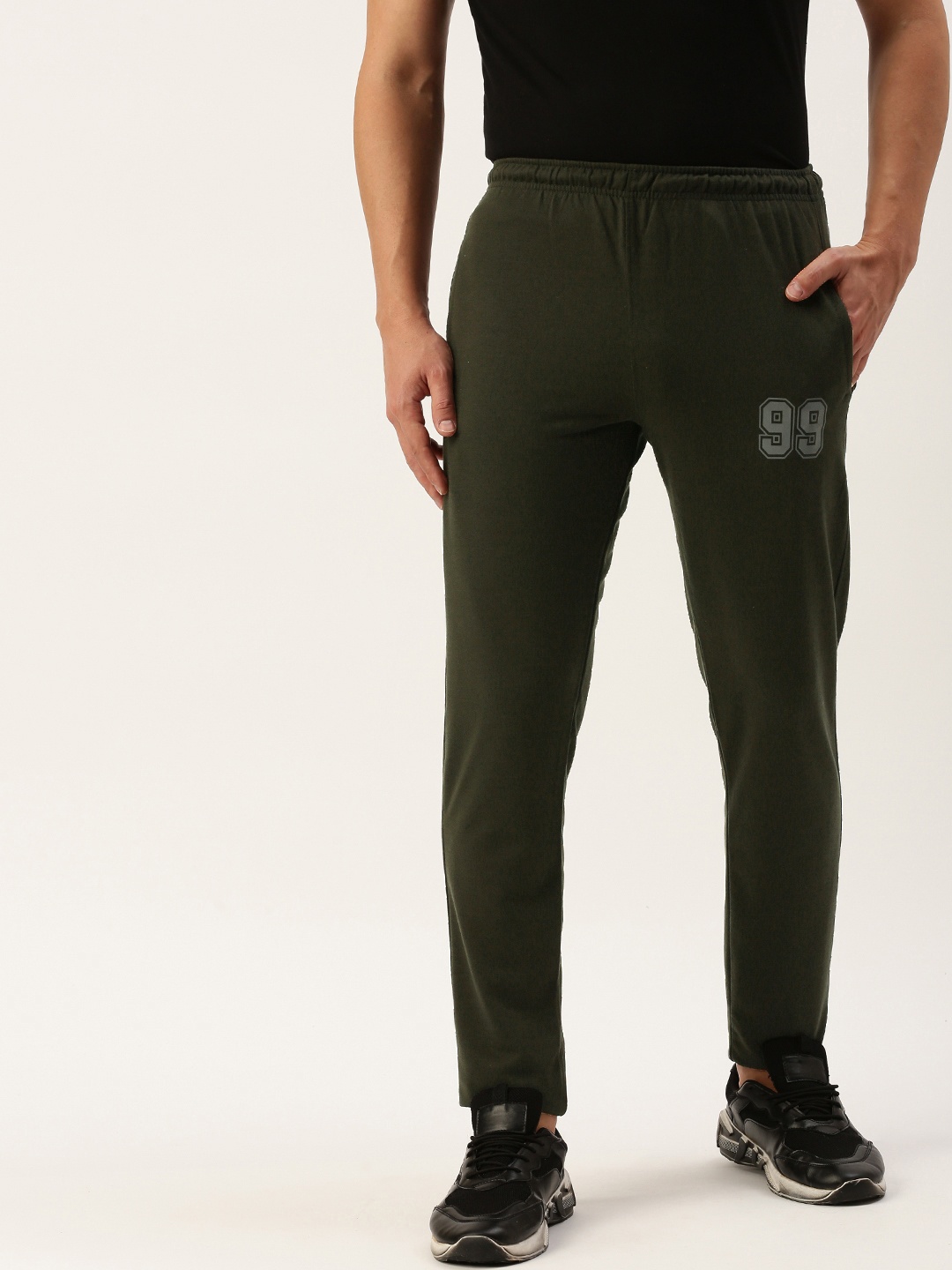 

Sports52 wear Men Mid Rise Slim Fit Training Or Gym Track Pants, Green