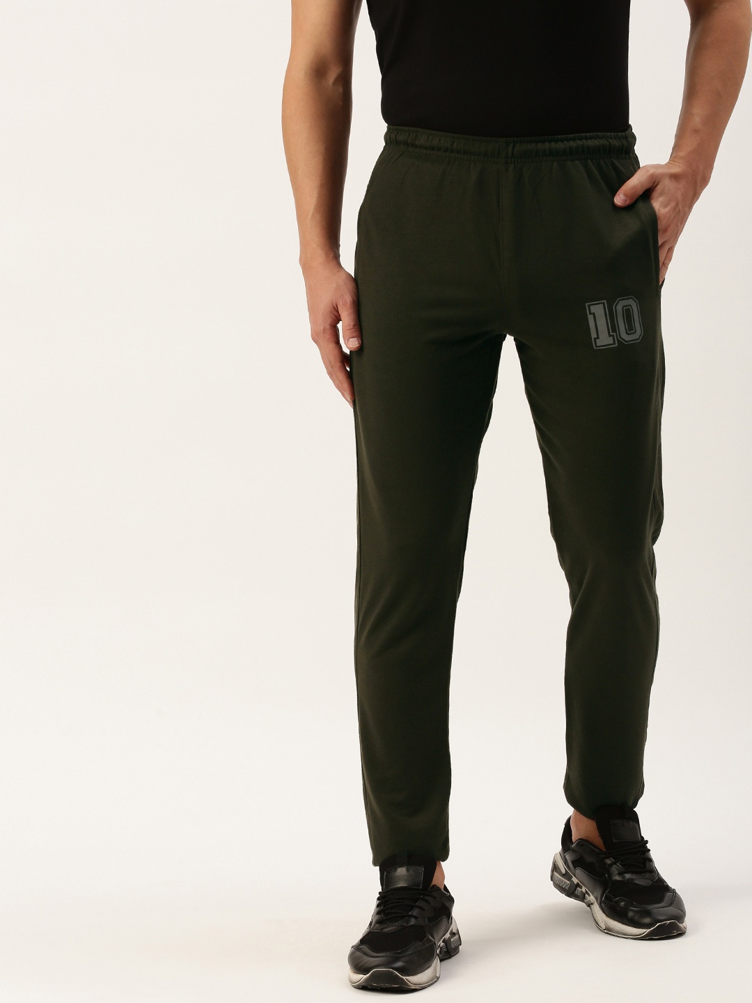 

Sports52 wear Men Printed Slim Fit Training Track Pants, Olive