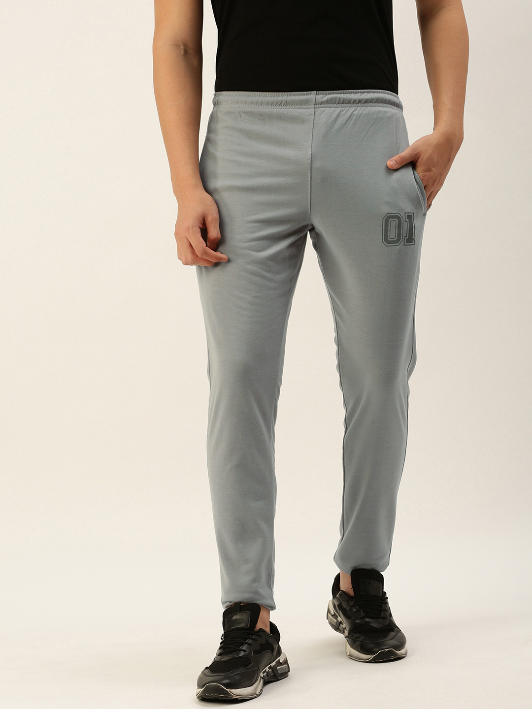 

Sports52 wear Men Mid Rise Cotton Slim Fit Training Or Gym Track pants, Grey