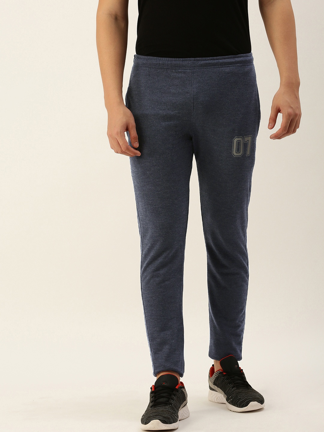 

Sports52 wear Men Slim Fit Varsity Printed Cotton Track Pants, Navy blue