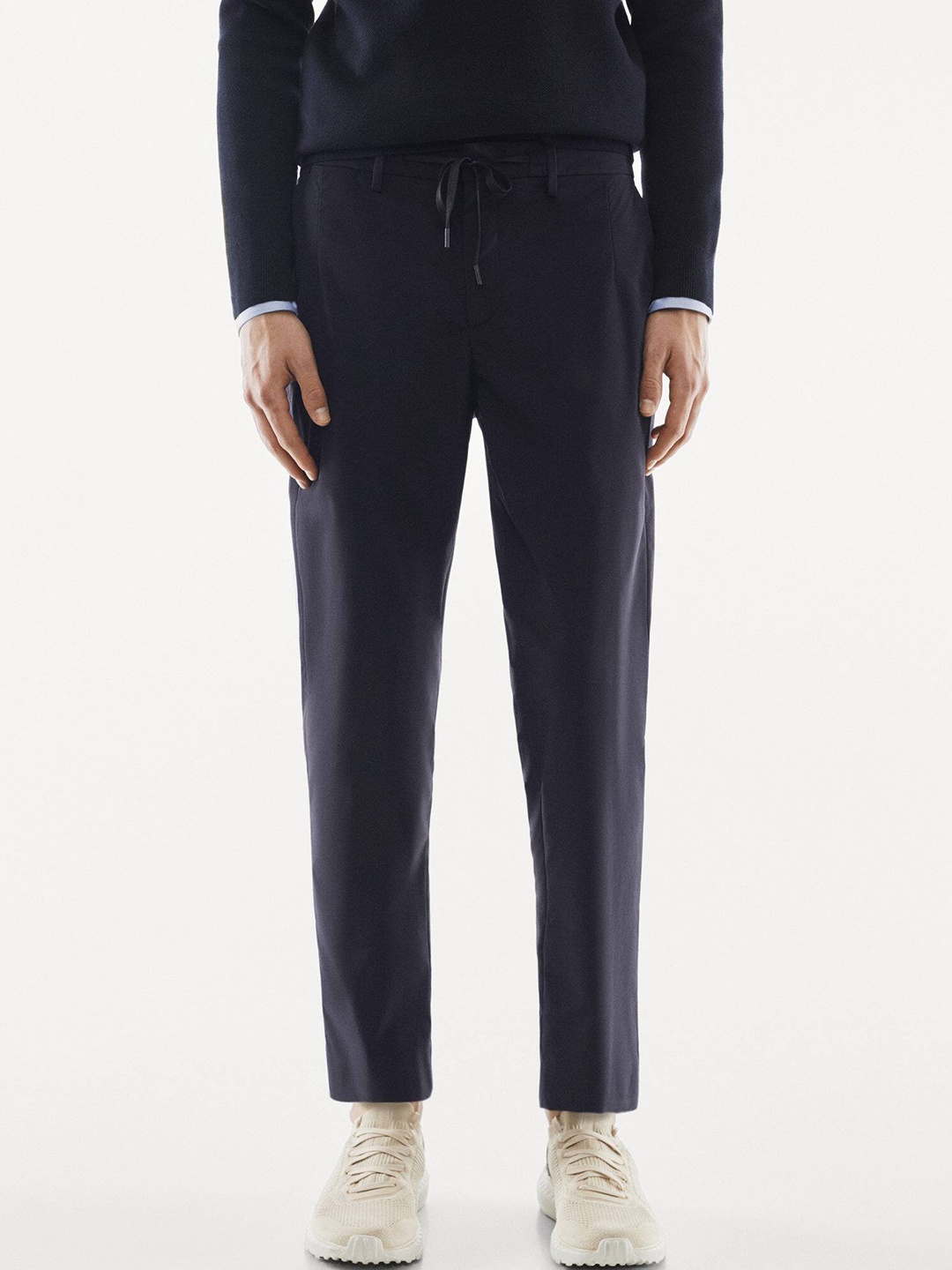 

MANGO MAN High-Rise Trousers, Navy blue