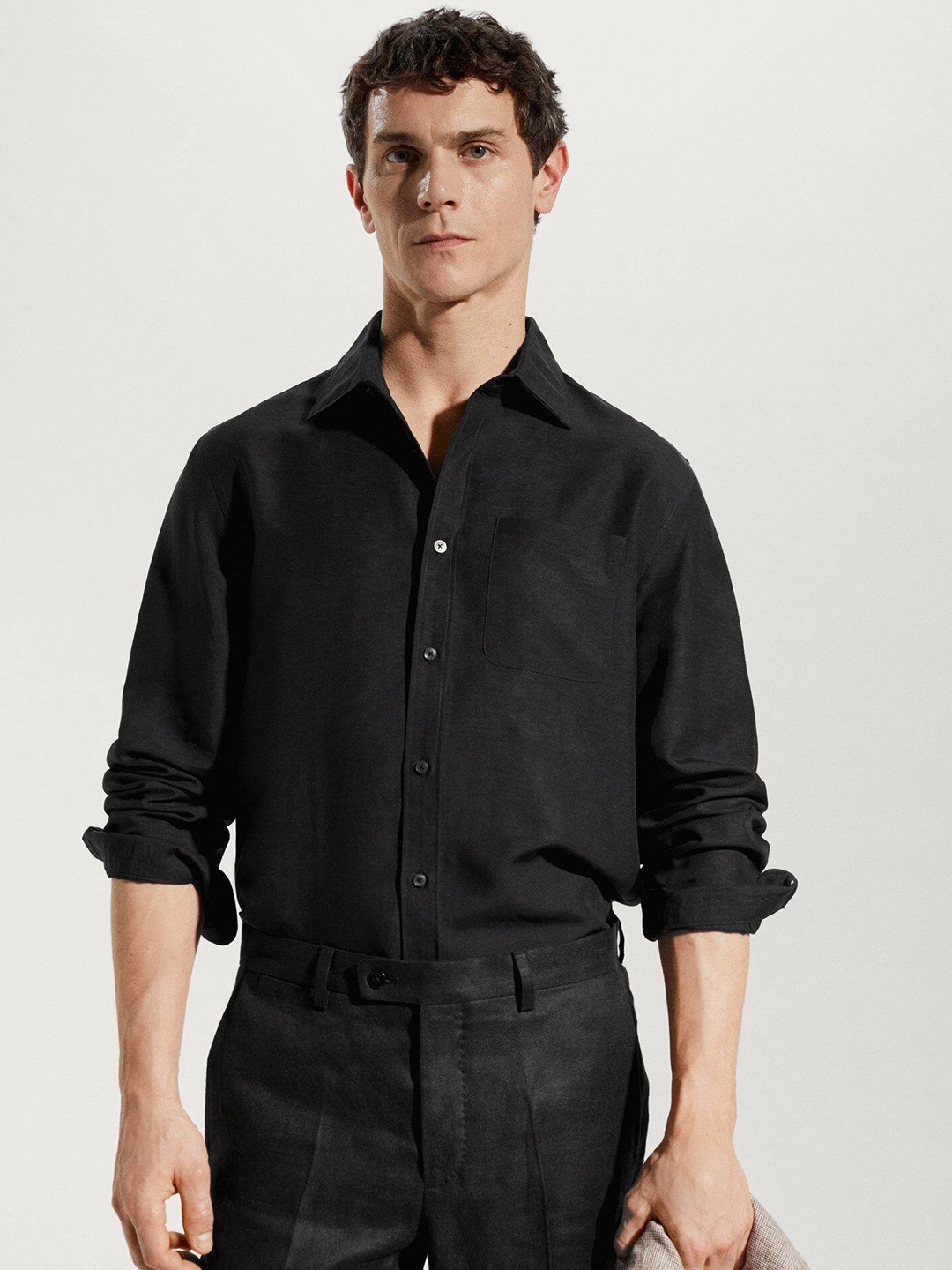 

MANGO MAN Opaque Casual Shirt, Black