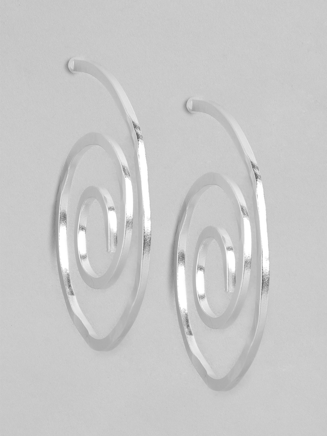

MANGO Women Circular Drop Earrings, Silver