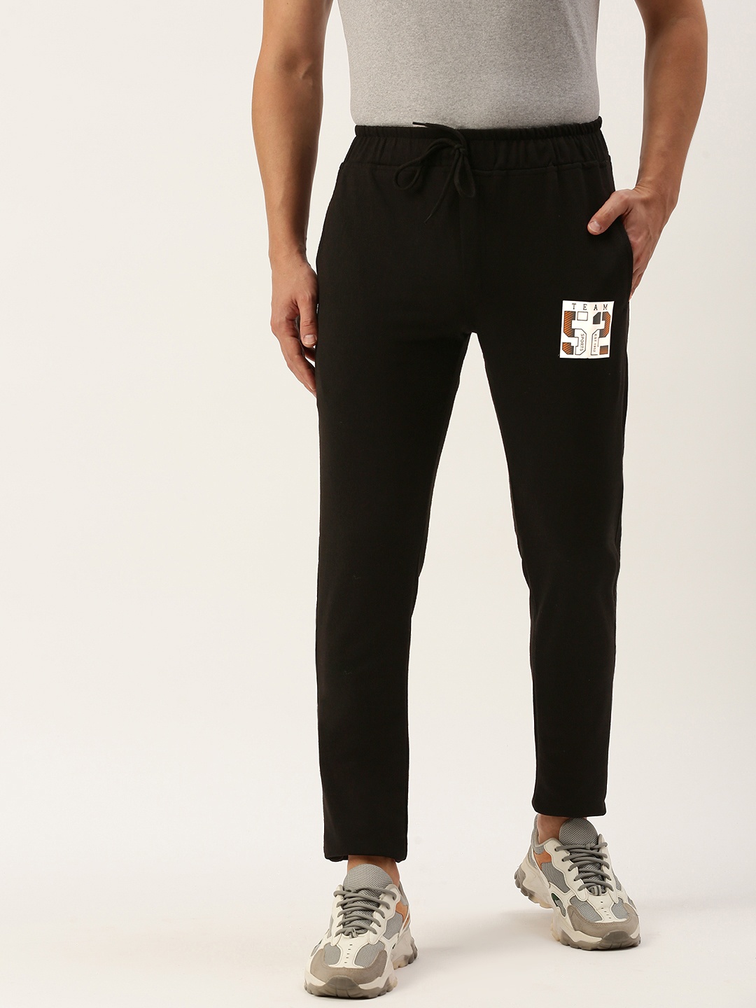 

Sports52 wear Men Printed Slim Fit Training Track Pants, Black