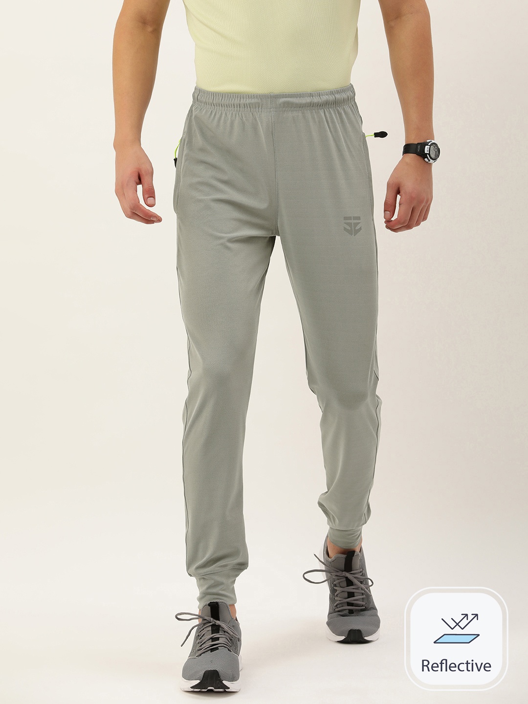 

Sports52 wear Men Brand Logo Printed Slim Fit Regular Joggers, Grey