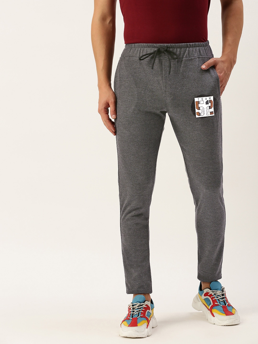 

Sports52 wear Men Slim Fit Training Track Pants, Charcoal