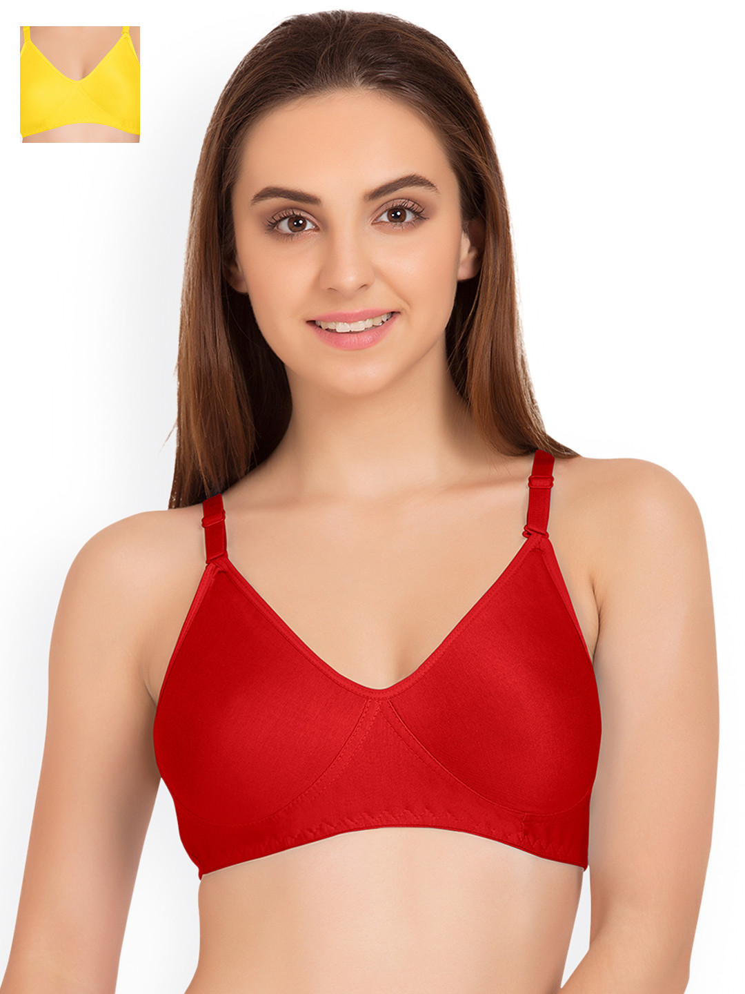 

Tweens Pack of 2 Full Coverage T-shirt Bras TW9253, Red