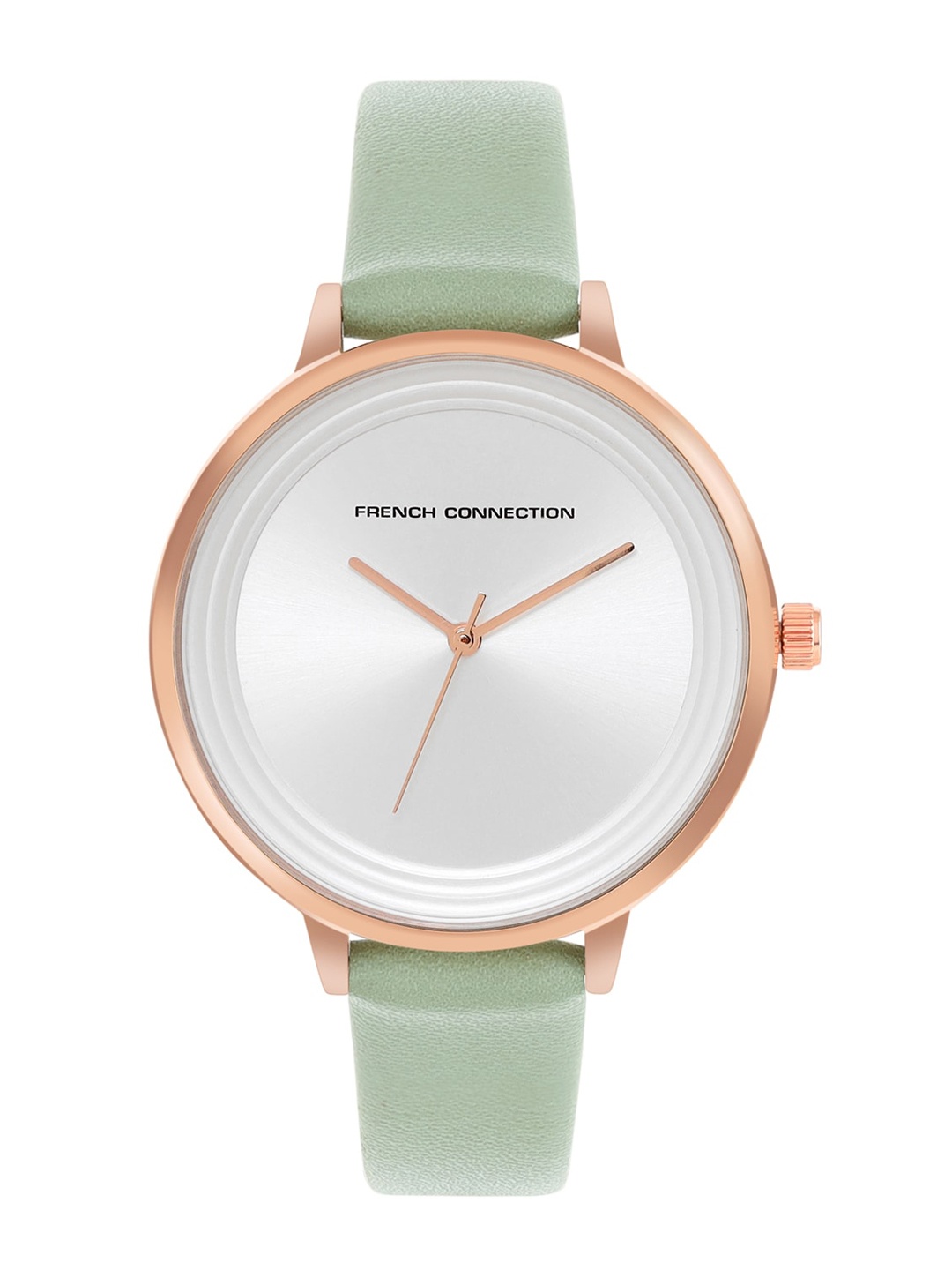 

French Connection Solid Dial & Leather Straps Analogue Watch FCN00001C, Silver