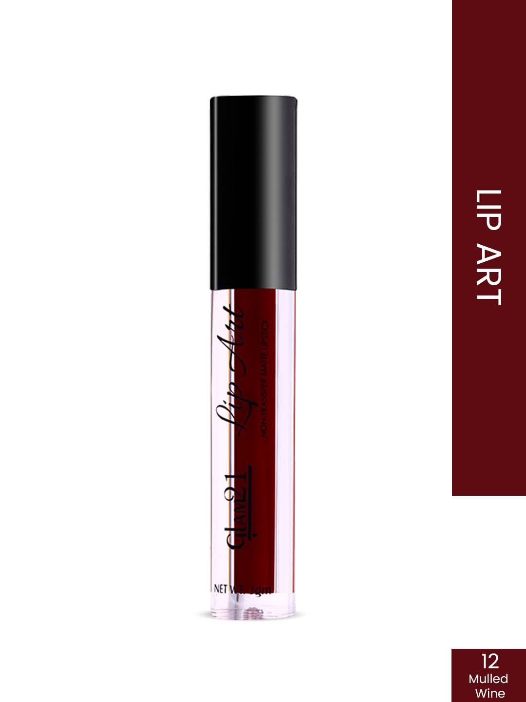 

GLAM21 Lip Art Non-Transfer Matte Liquid Lipstick 3 g - Mulled Wine 12, Burgundy